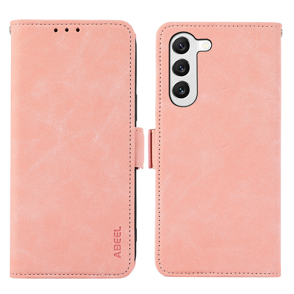 ABEEL For Samsung Galaxy S23+ Leather Case RFID Blocking Wallet Phone Cover Side Magnetic Clasp