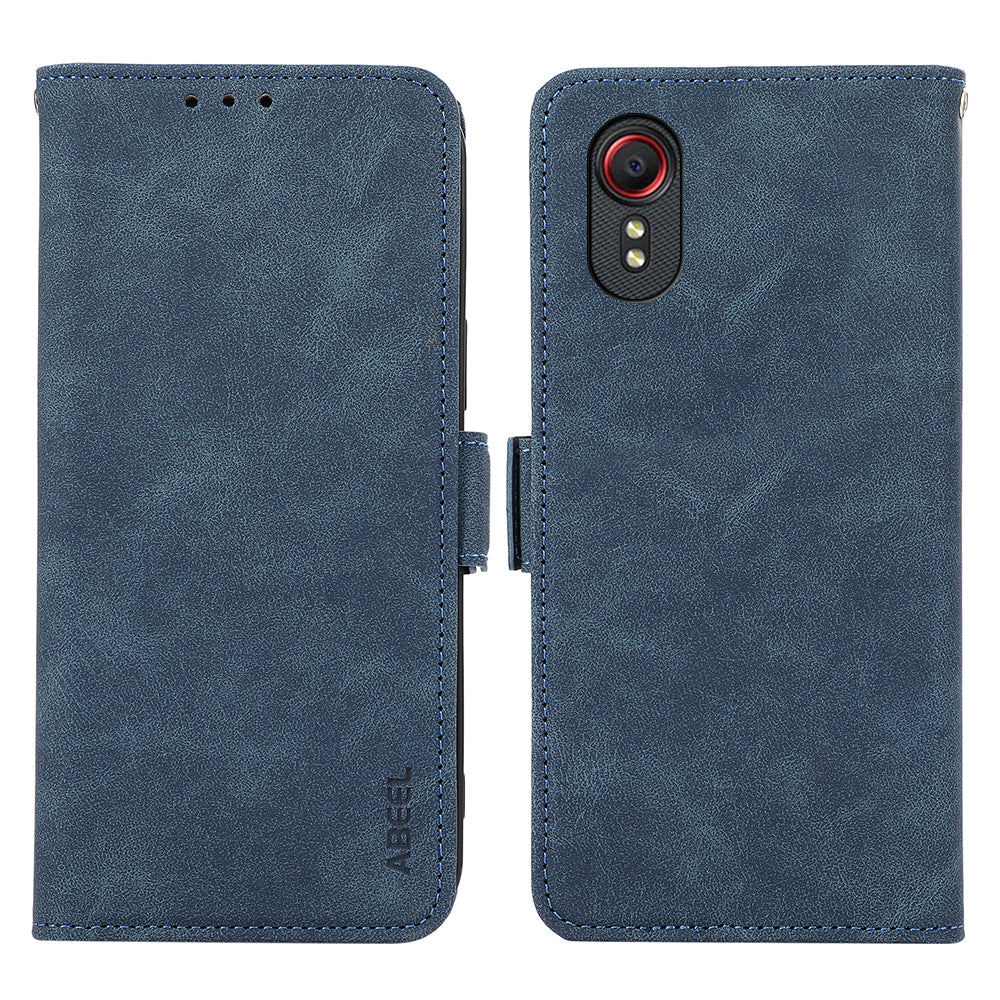 ABEEL For Samsung Galaxy Xcover 5 Case RFID Blocking Leather Phone Cover with Side Magnetic Clasp