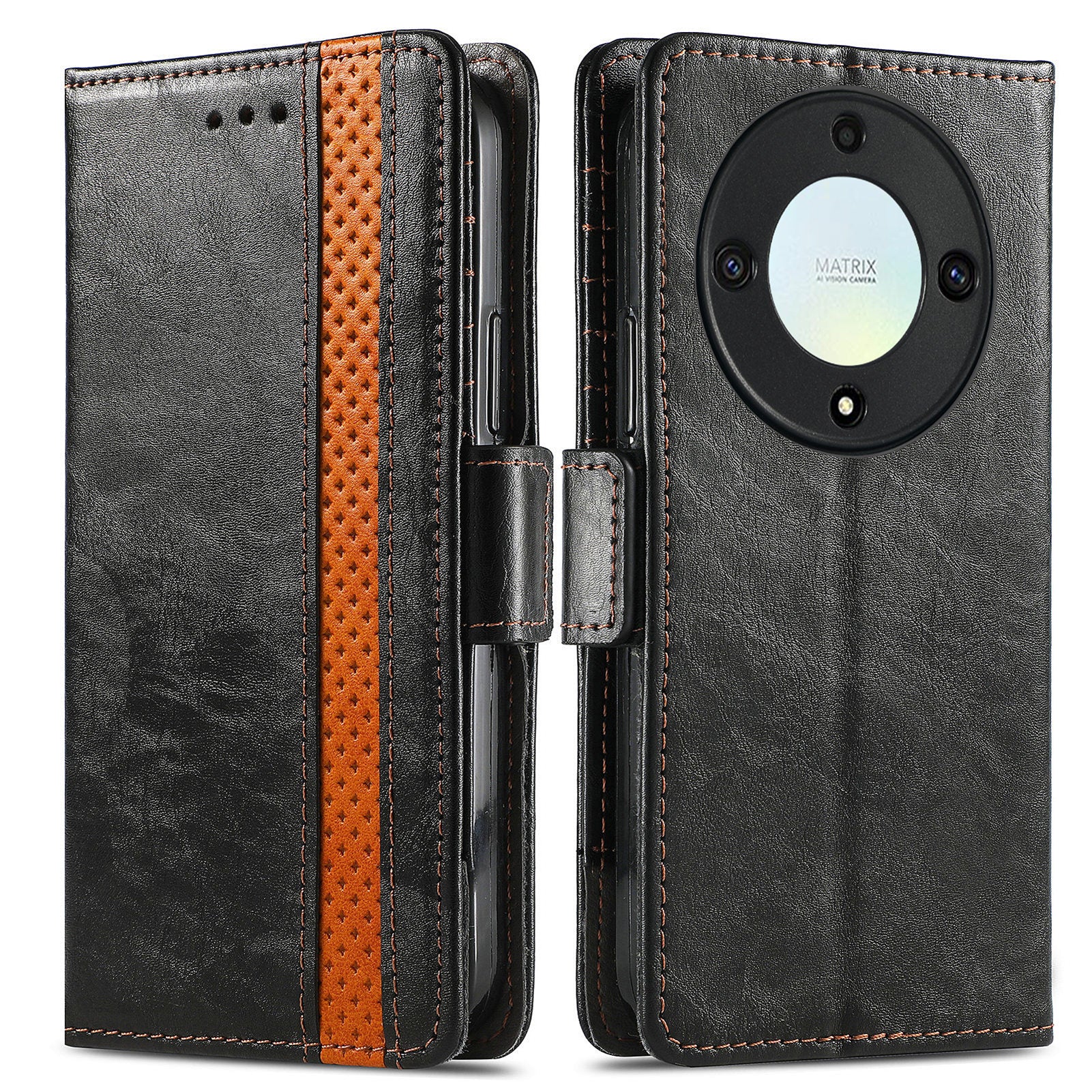 CASENEO 002 Series For Honor X40 5G / X9a 5G / Magic5 Lite 5G Phone Cover RFID Blocking Splicing Leather Wallet Case