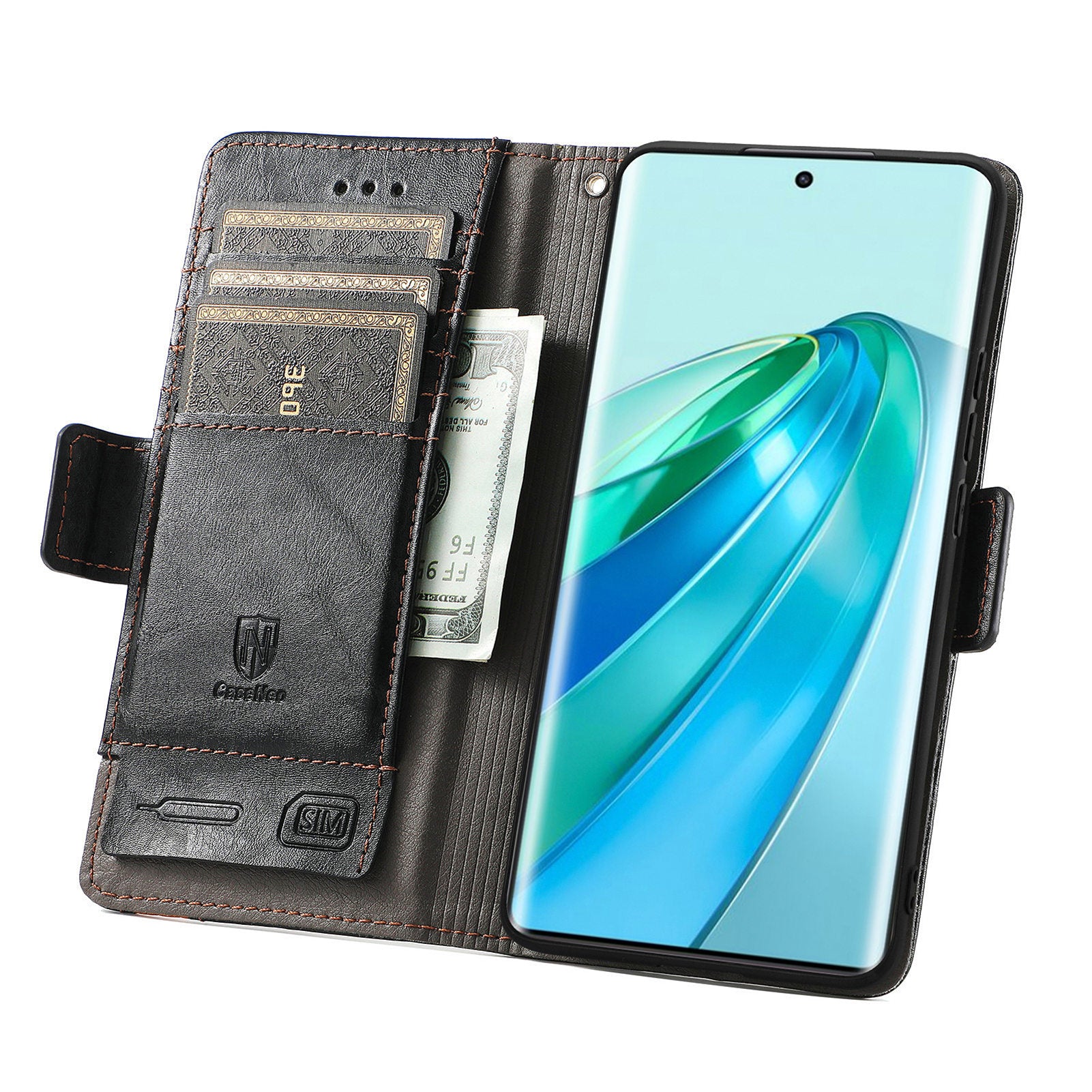 CASENEO 002 Series For Honor X40 5G / X9a 5G / Magic5 Lite 5G Phone Cover RFID Blocking Splicing Leather Wallet Case