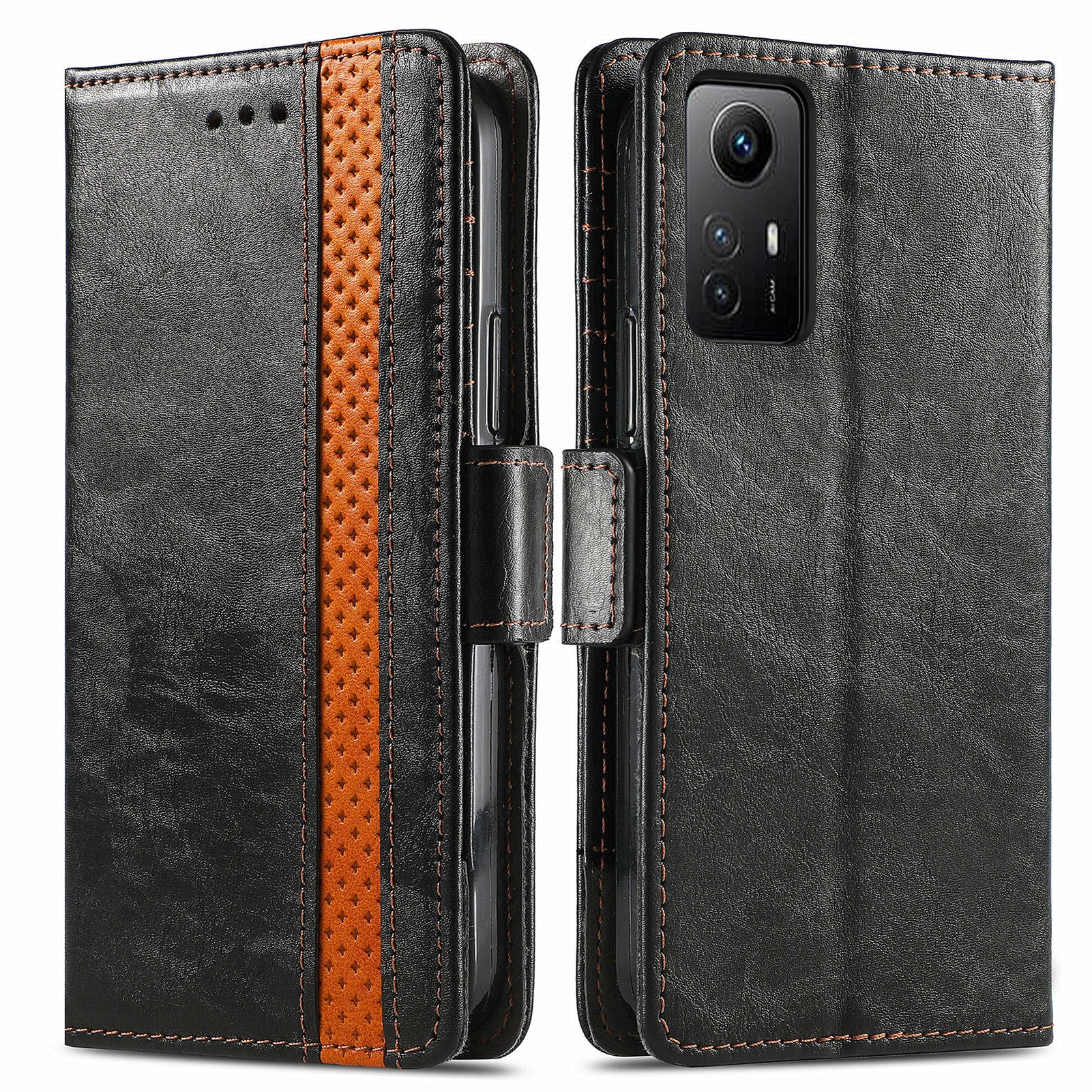 CASENEO 002 Series For Xiaomi Redmi Note 12S 4G PU Leather Case RFID Blocking Stand Phone Cover