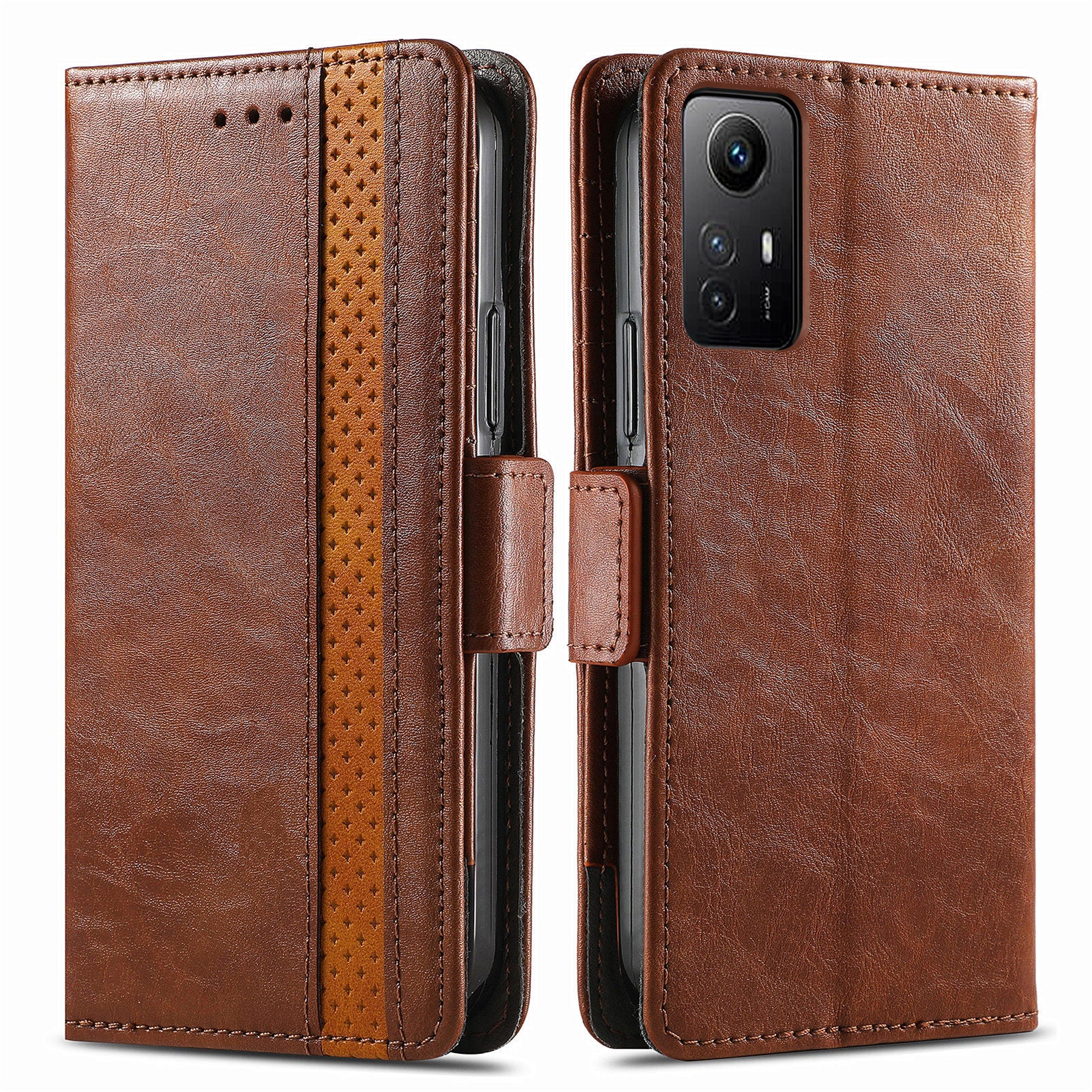 CASENEO 002 Series For Xiaomi Redmi Note 12S 4G PU Leather Case RFID Blocking Stand Phone Cover