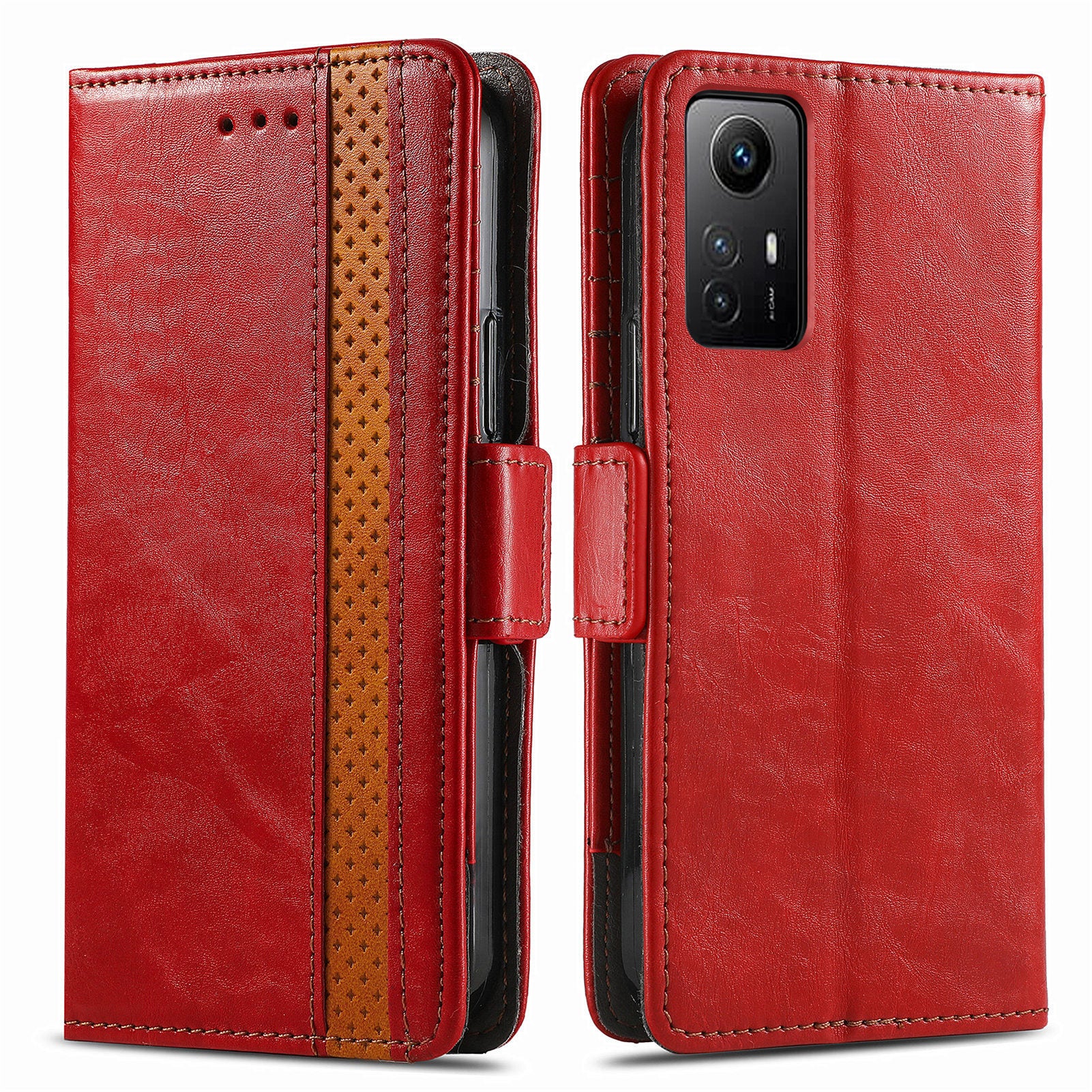 CASENEO 002 Series For Xiaomi Redmi Note 12S 4G PU Leather Case RFID Blocking Stand Phone Cover