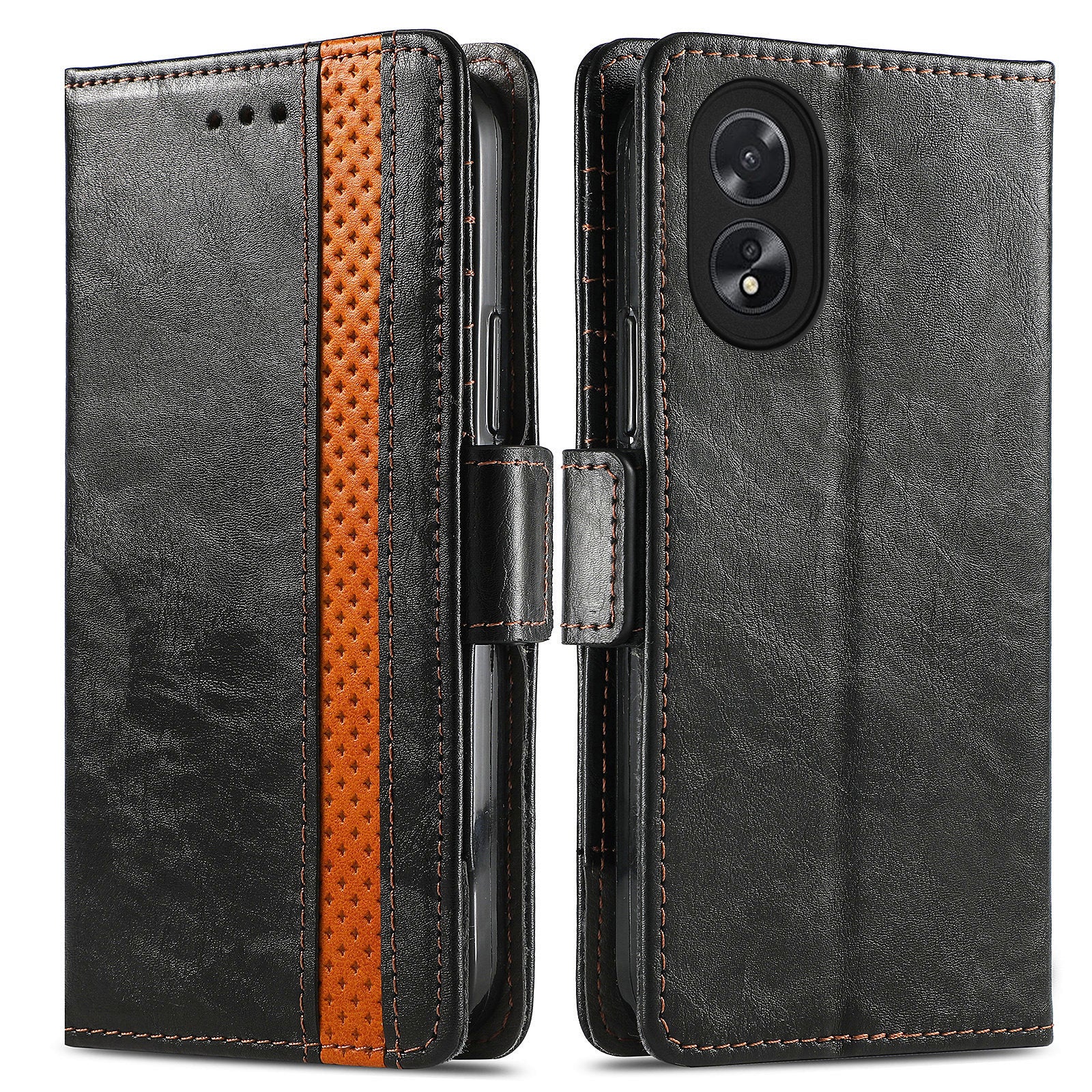 CASENEO 002 Series For Oppo A38 4G / A18 4G Case PU Leather RFID Blocking Wallet Phone Cover
