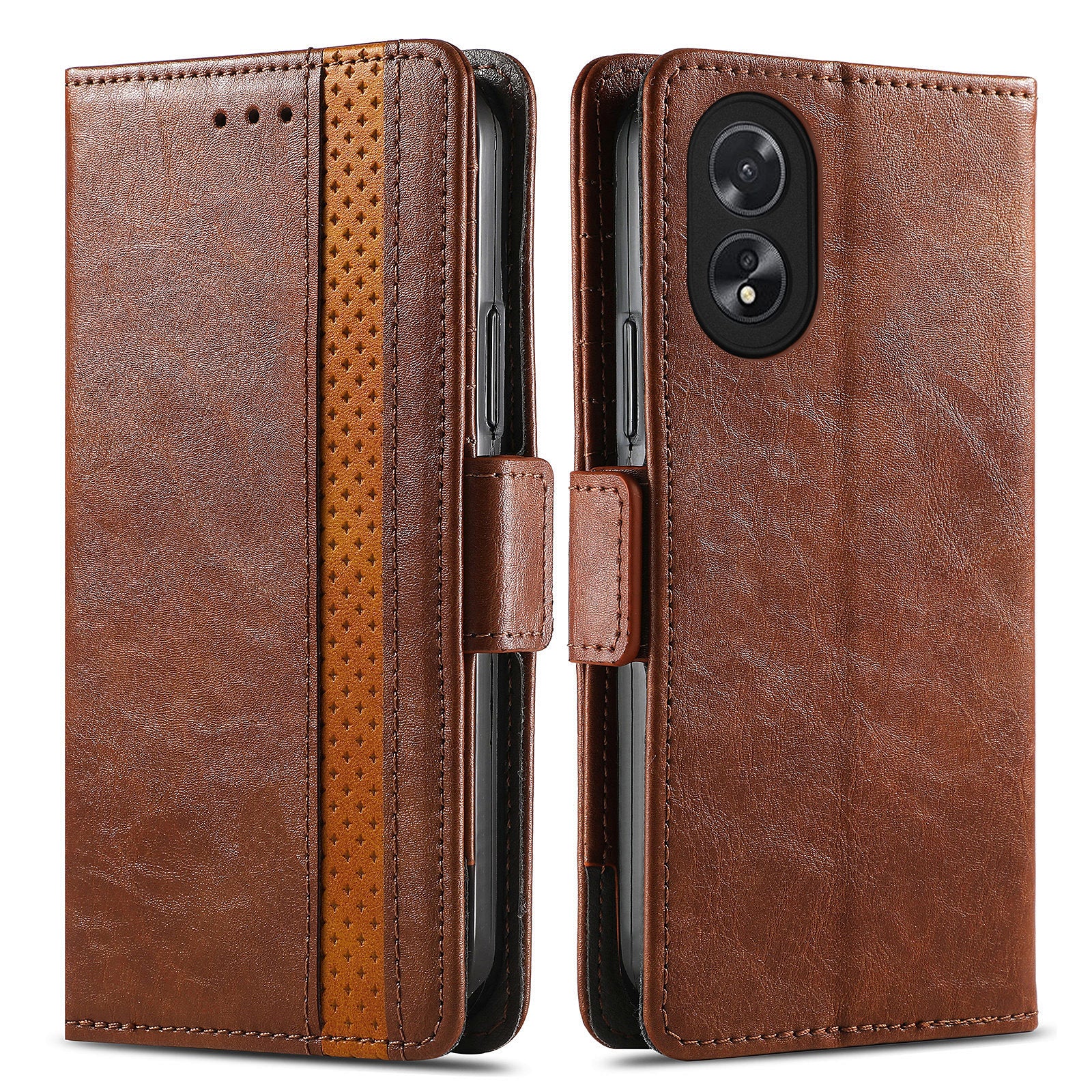 CASENEO 002 Series For Oppo A38 4G / A18 4G Case PU Leather RFID Blocking Wallet Phone Cover