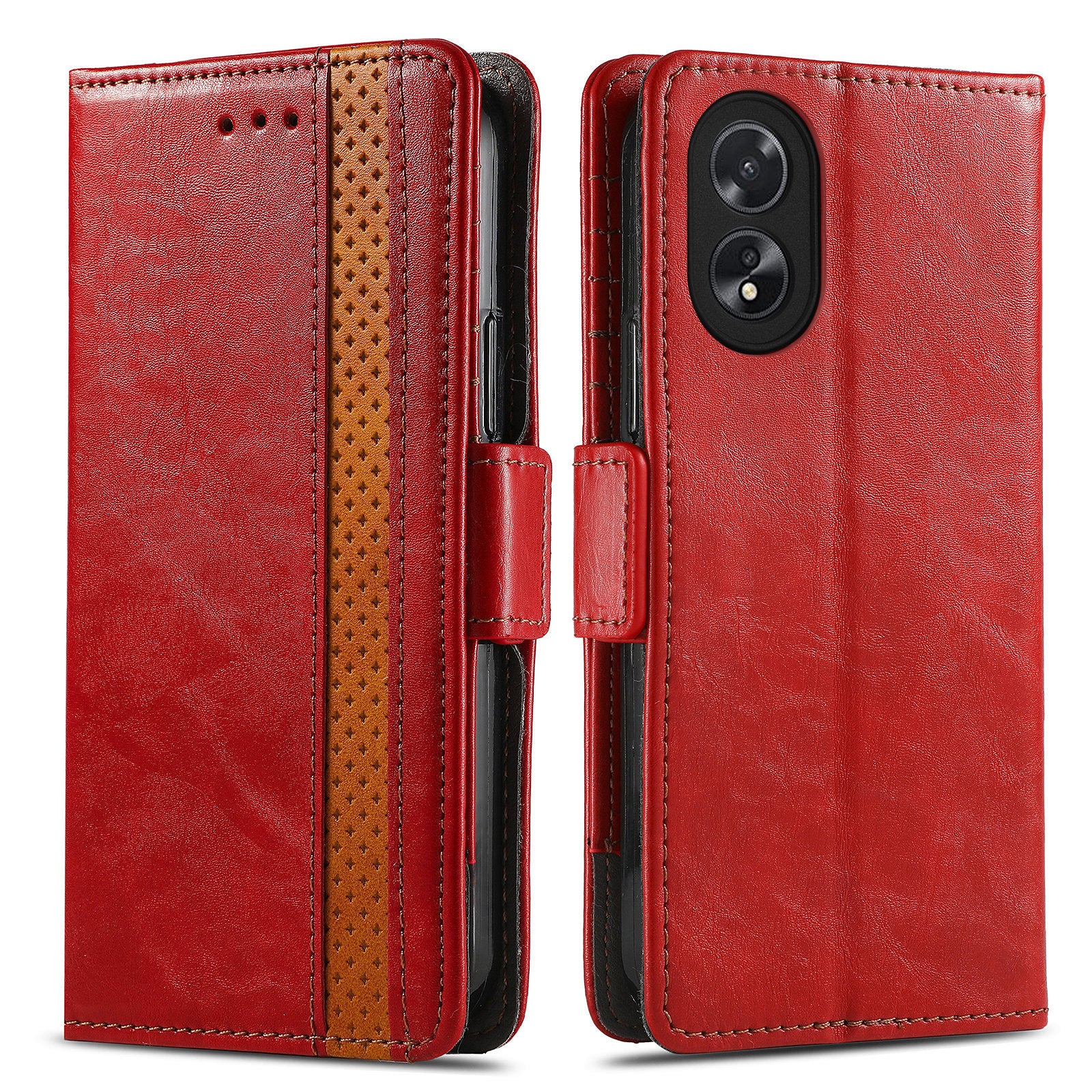 CASENEO 002 Series For Oppo A38 4G / A18 4G Case PU Leather RFID Blocking Wallet Phone Cover