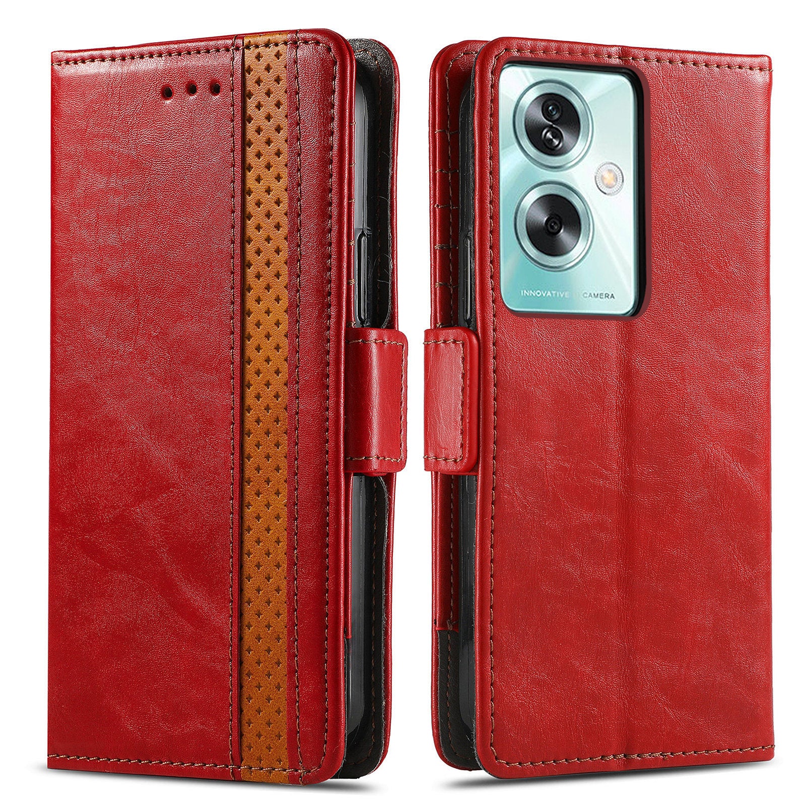 CASENEO 002 Series For Oppo A79 5G / A2 5G Shockproof RFID Blocking Phone Cover PU Leather Wallet Stand Phone Case