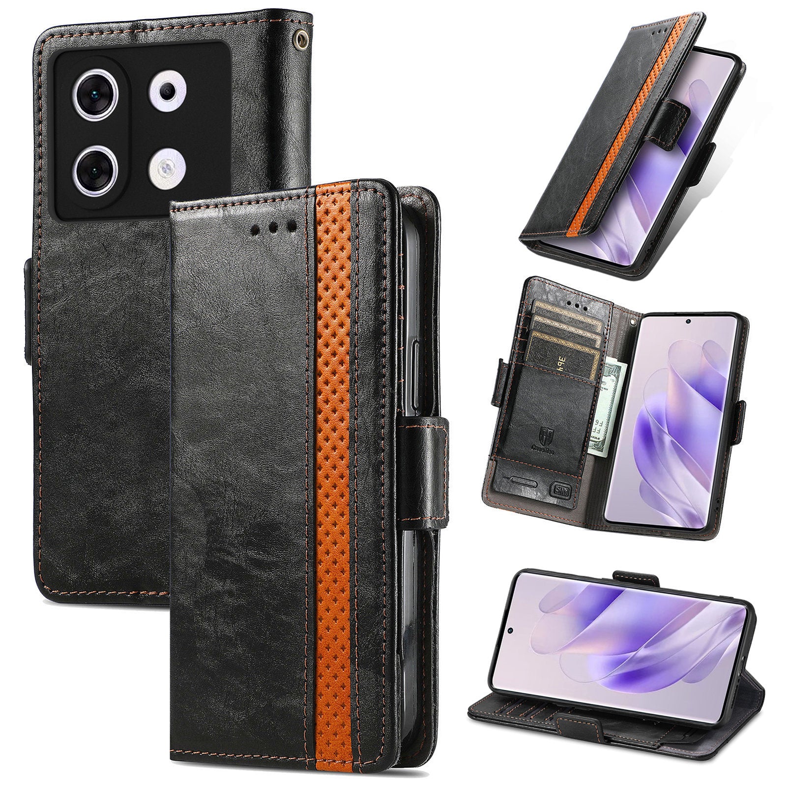 CASENEO 002 Series For Transsion Infinix Zero 30 5G Phone Case Leather Wallet RFID Blocking Cover