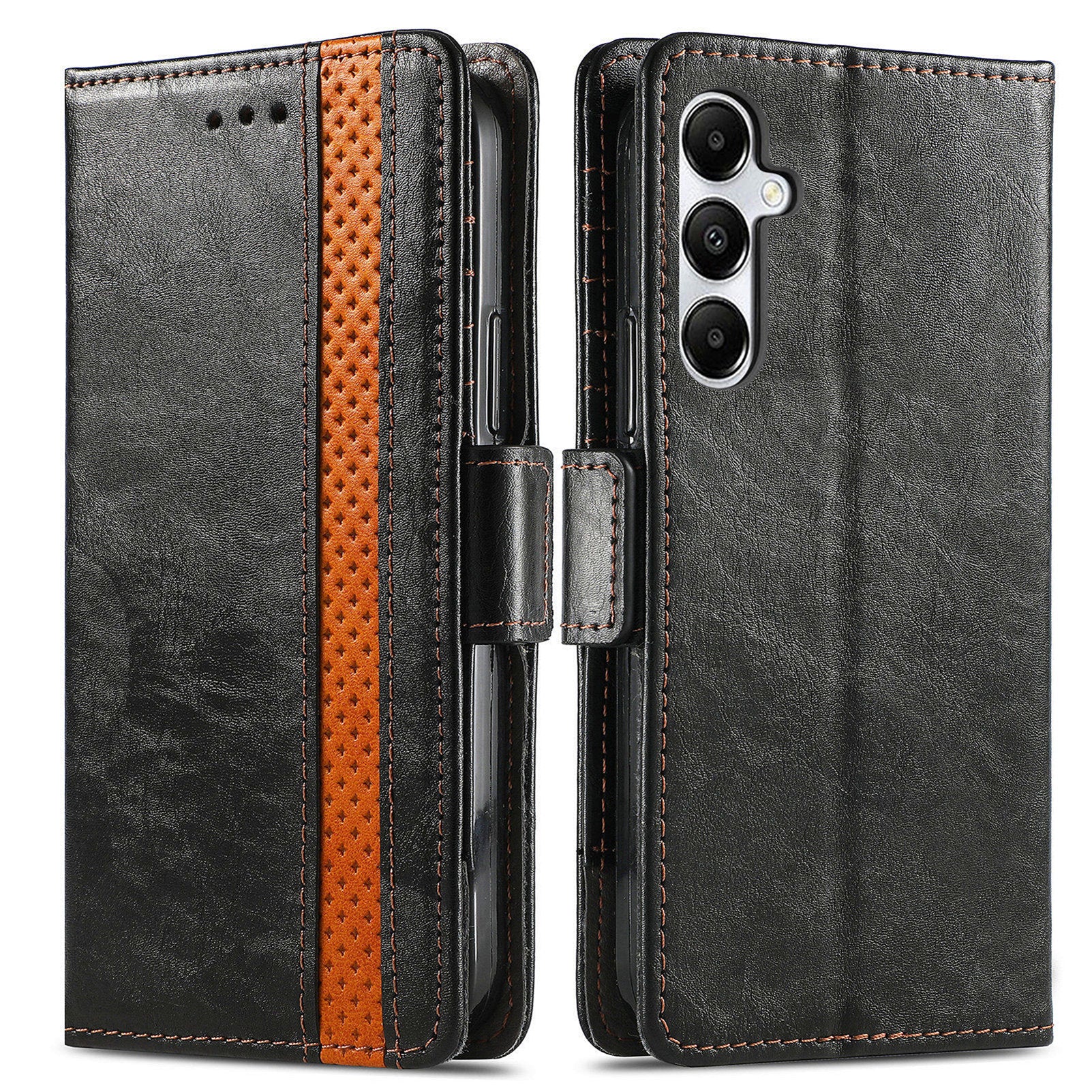 CASENEO 002 Series For Samsung Galaxy A55 5G Shockproof PU Leather Wallet Stand Phone Case RFID Blocking Phone Cover