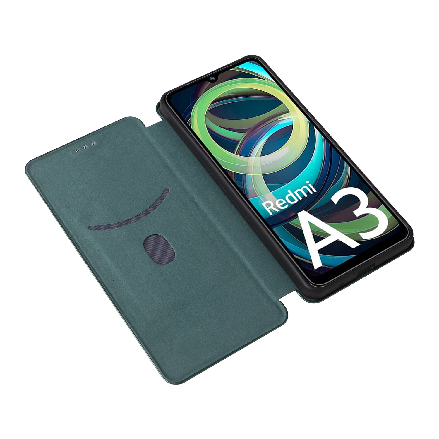 For Xiaomi Redmi A3 / Poco C61 4G Protective Case Leather Carbon Fiber Texture Magnetic Phone Cover
