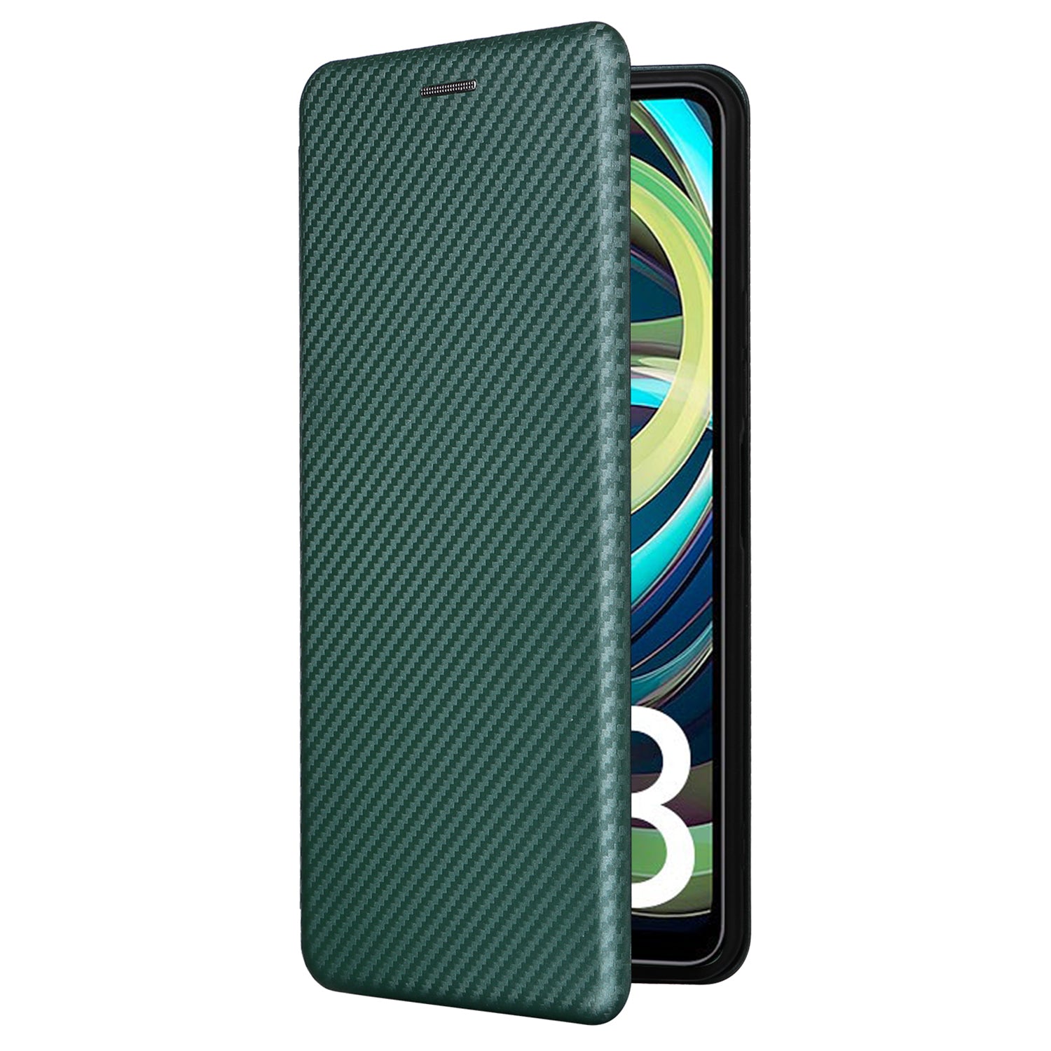 For Xiaomi Redmi A3 / Poco C61 4G Protective Case Leather Carbon Fiber Texture Magnetic Phone Cover