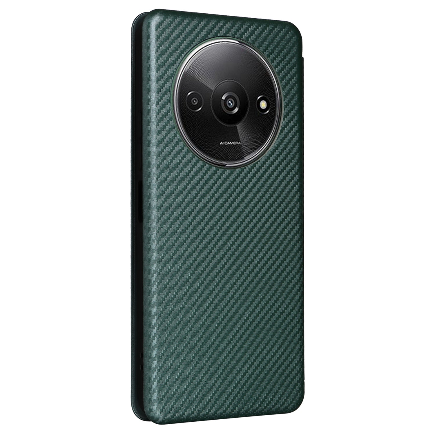 For Xiaomi Redmi A3 / Poco C61 4G Protective Case Leather Carbon Fiber Texture Magnetic Phone Cover