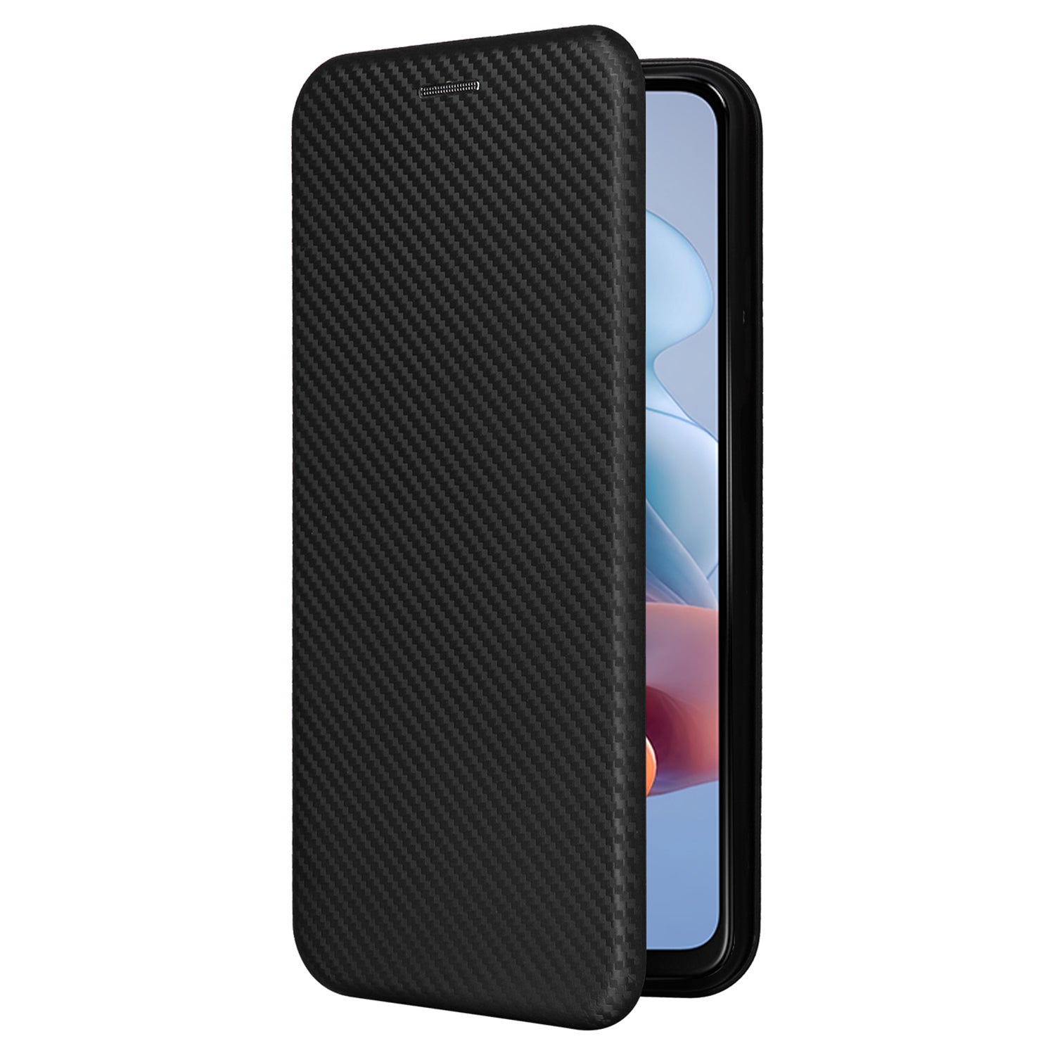 For Motorola Moto G34 5G Leather Case Carbon Fiber Texture Phone Card Holder Cover