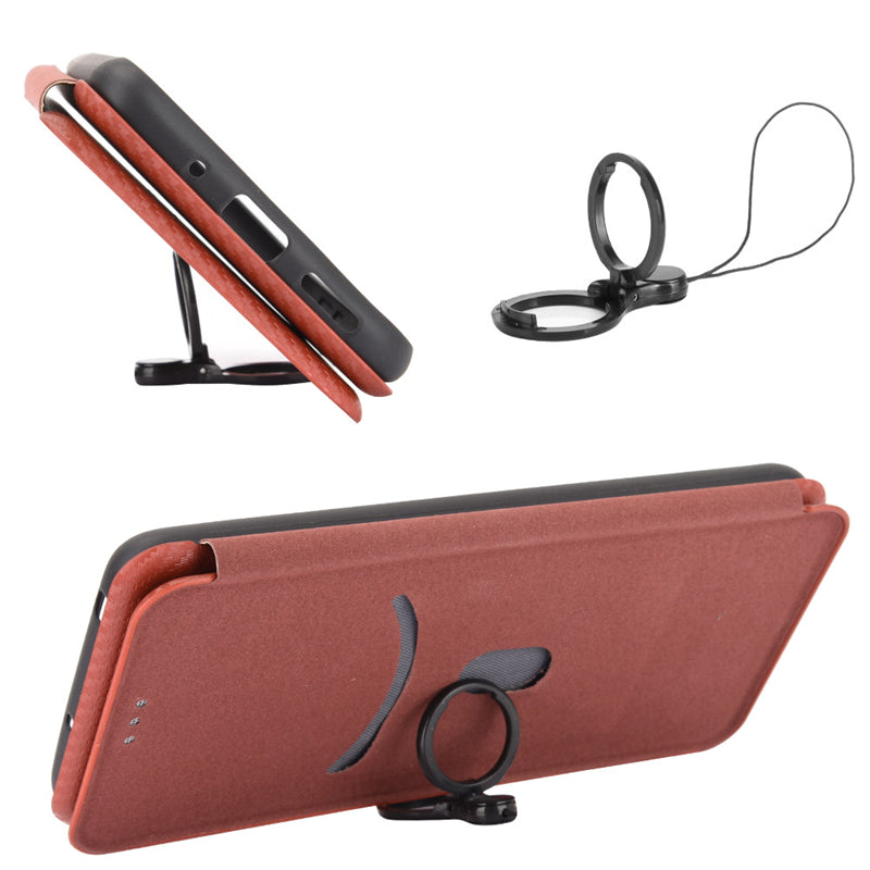 For Motorola Moto G04 4G / G24 4G Case Leather Carbon Fiber Texture Magnetic Protective Phone Cover