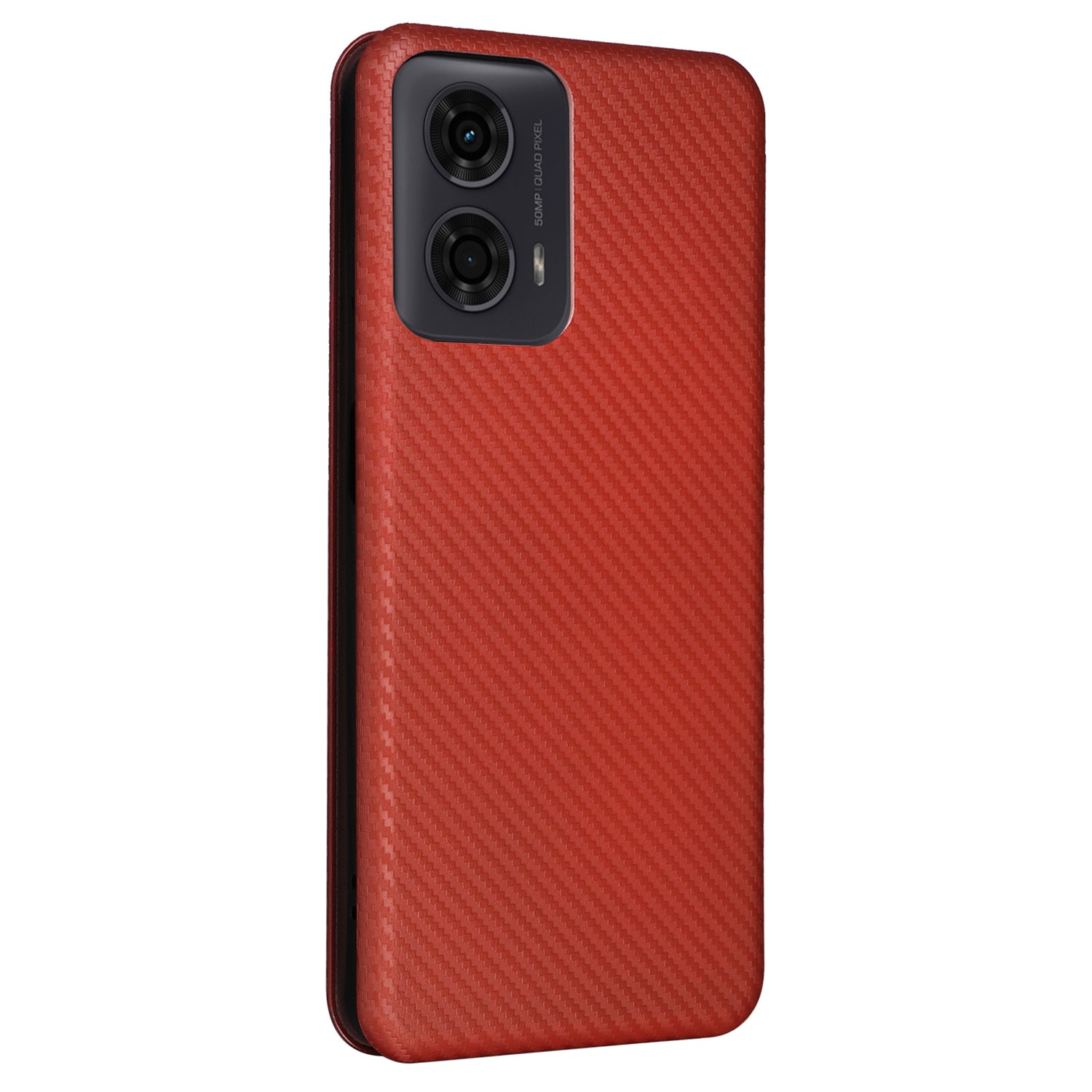 For Motorola Moto G04 4G / G24 4G Case Leather Carbon Fiber Texture Magnetic Protective Phone Cover