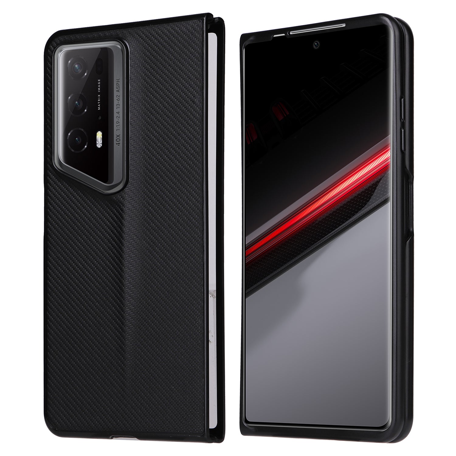 For Honor Magic V2 RSR Porsche Design Case Carbon Fiber Texture Leather Coated PC Phone Cover