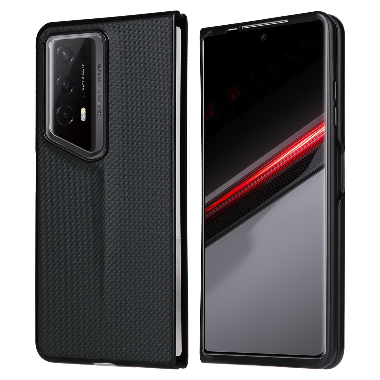 For Honor Magic V2 RSR Porsche Design Case Carbon Fiber Texture Leather Coated PC Phone Cover