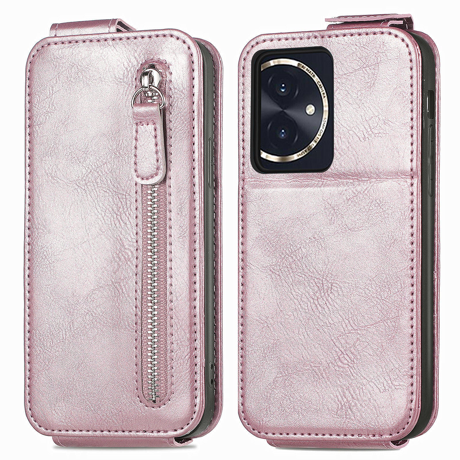 For Honor 100 5G Drop Proof Vertical Flip Case Zipper Wallet Leather Phone Cover