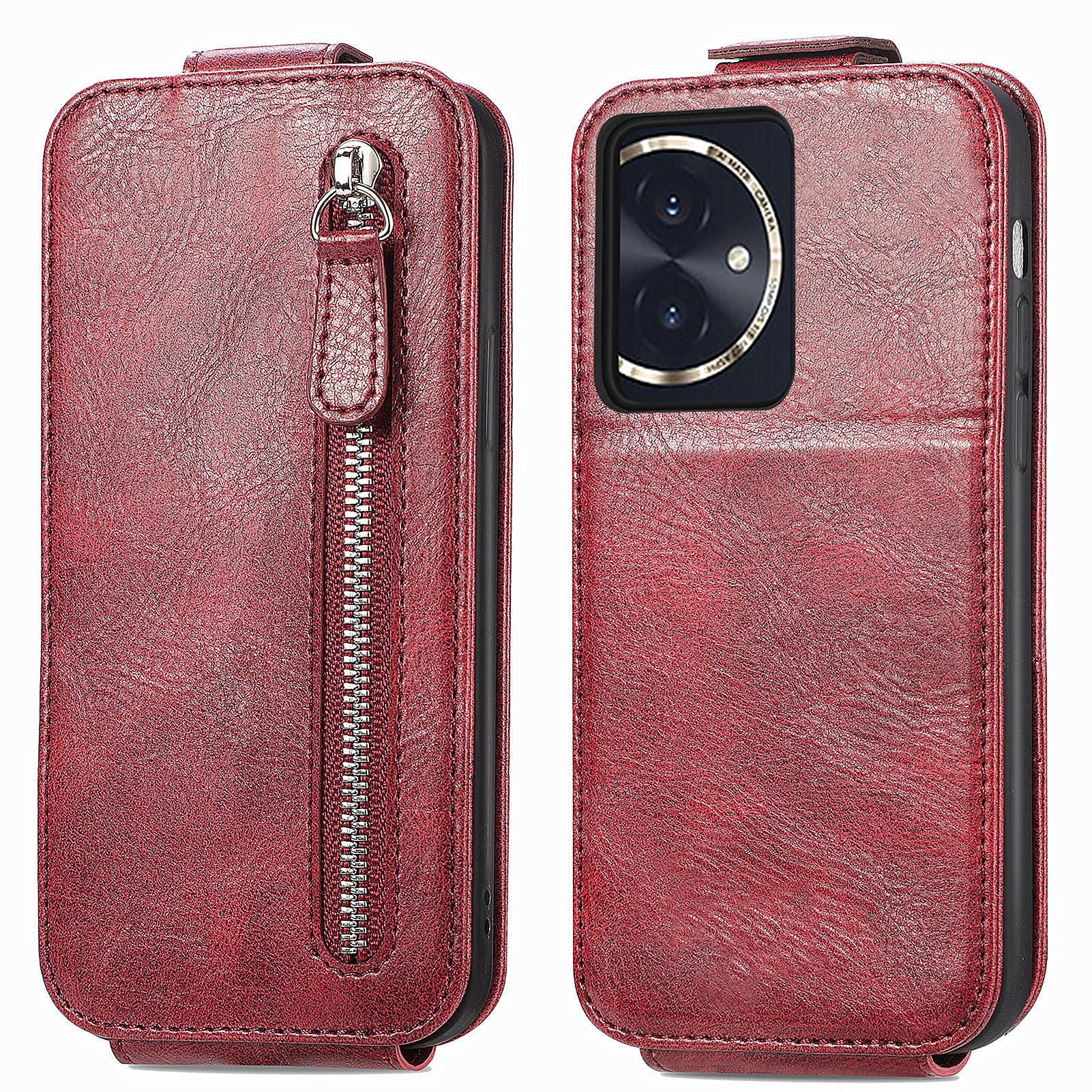 For Honor 100 5G Drop Proof Vertical Flip Case Zipper Wallet Leather Phone Cover