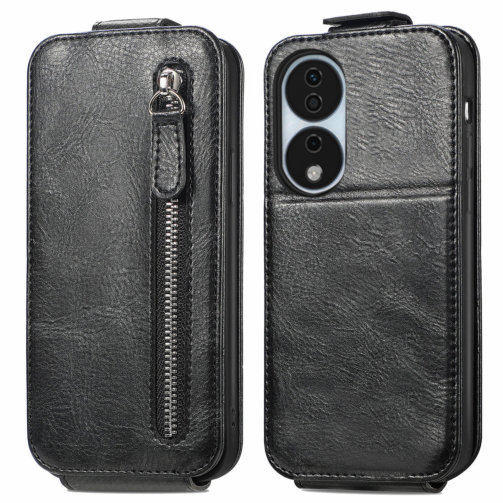 For Honor X7b 4G / 90 Smart Case Vertical Flip Zipper Pocket PU Leather Cell Phone Cover