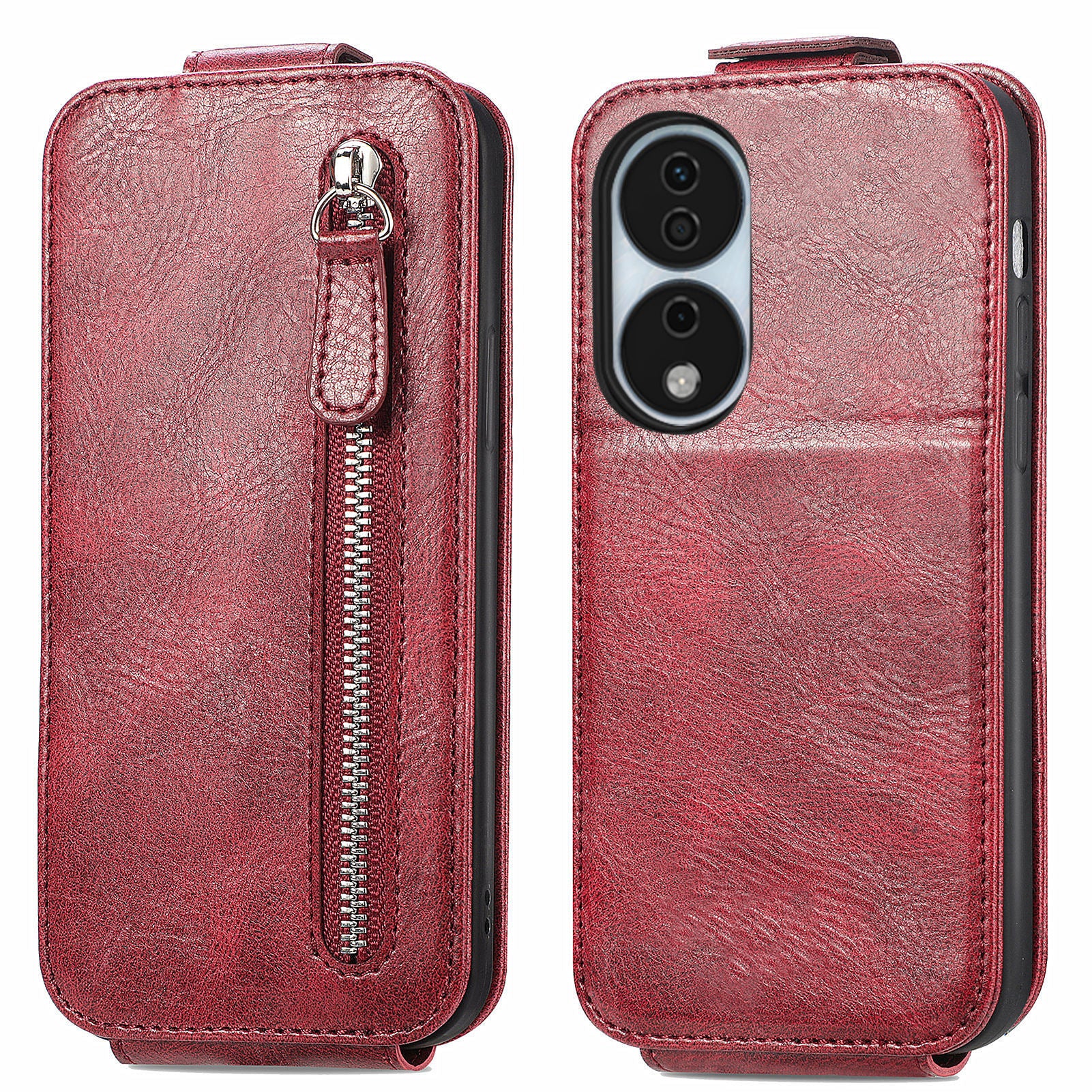 For Honor X7b 4G / 90 Smart Case Vertical Flip Zipper Pocket PU Leather Cell Phone Cover