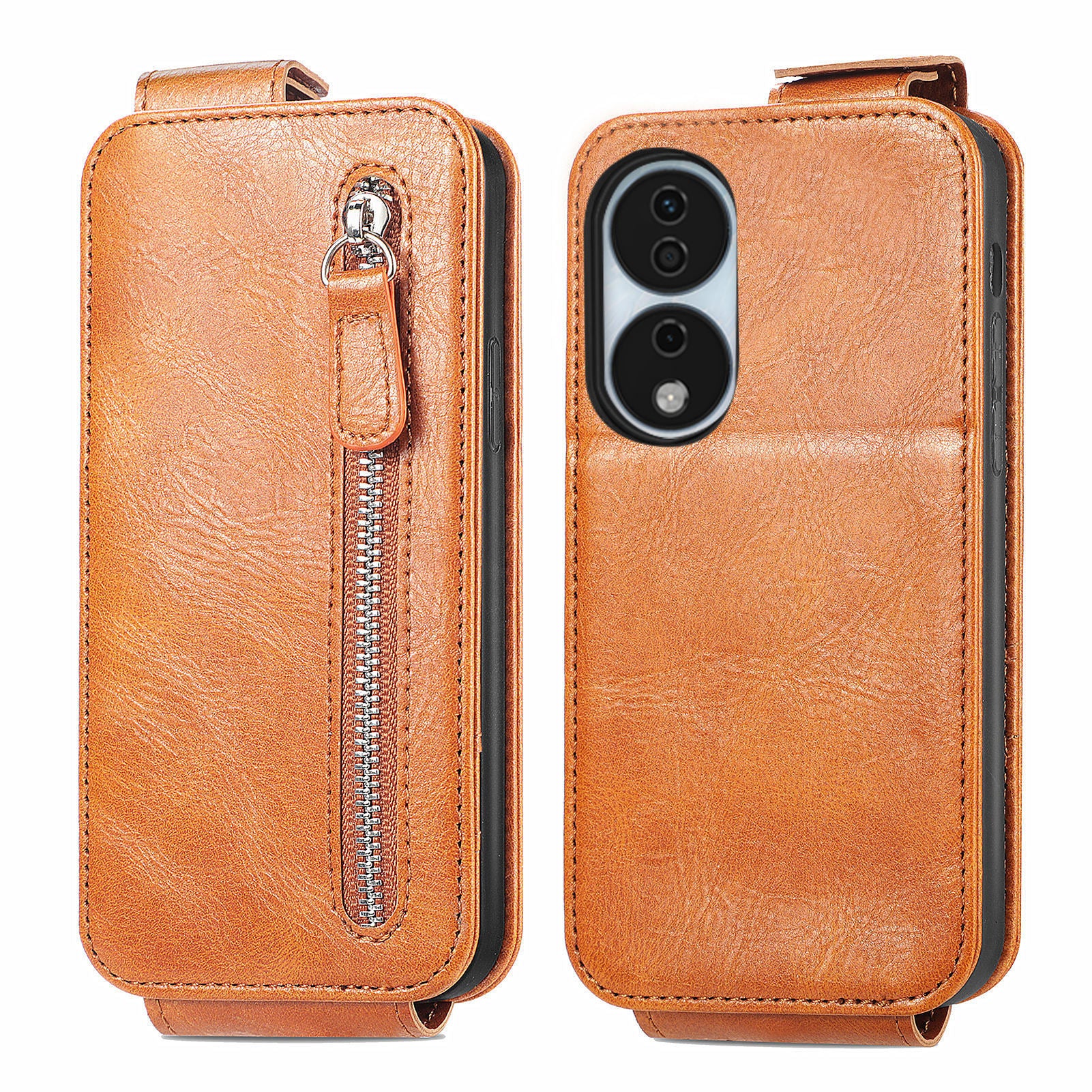 For Honor X7b 4G / 90 Smart Case Vertical Flip Zipper Pocket PU Leather Cell Phone Cover