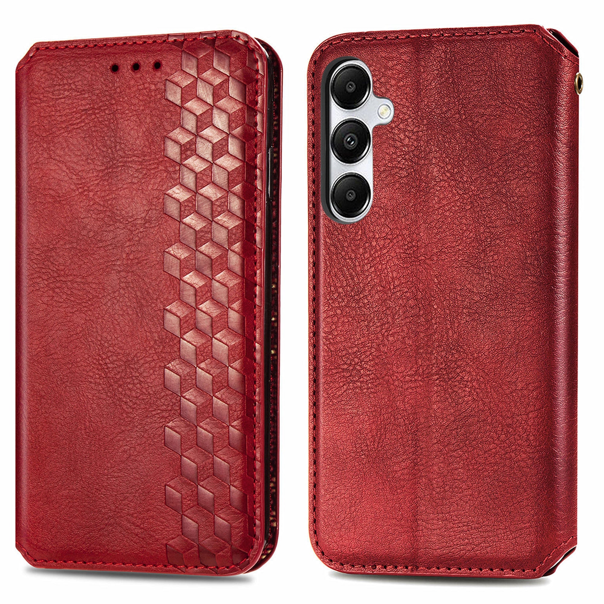 For Samsung Galaxy A55 5G Cell Phone Case Rhombus Imprinted Leather Wallet Stand Cover