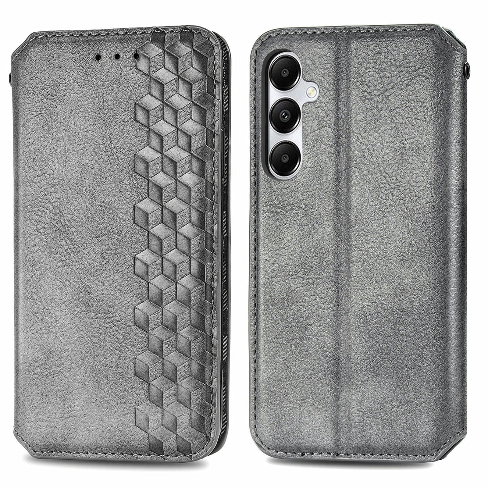 For Samsung Galaxy A55 5G Cell Phone Case Rhombus Imprinted Leather Wallet Stand Cover