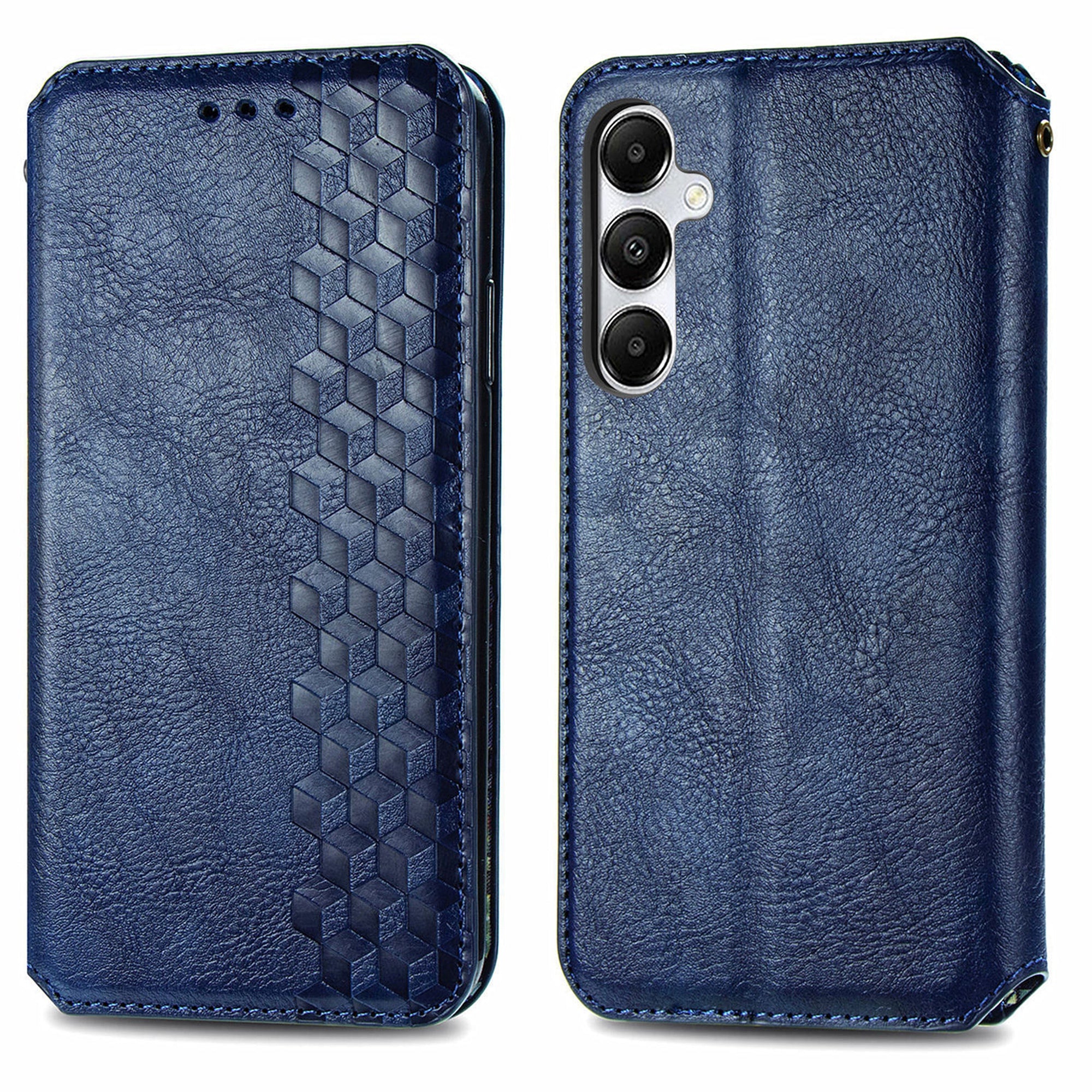 For Samsung Galaxy A55 5G Cell Phone Case Rhombus Imprinted Leather Wallet Stand Cover