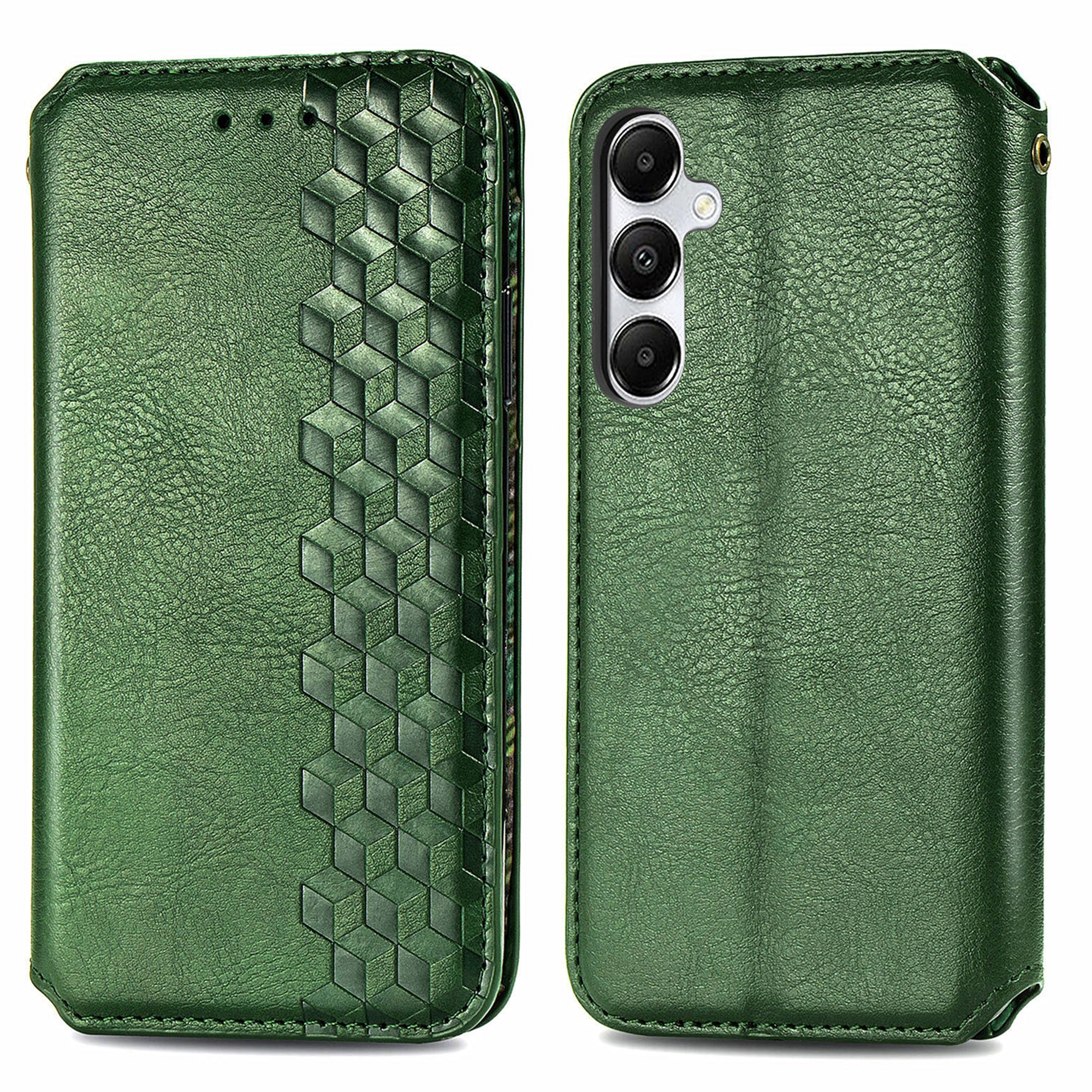 For Samsung Galaxy A55 5G Cell Phone Case Rhombus Imprinted Leather Wallet Stand Cover