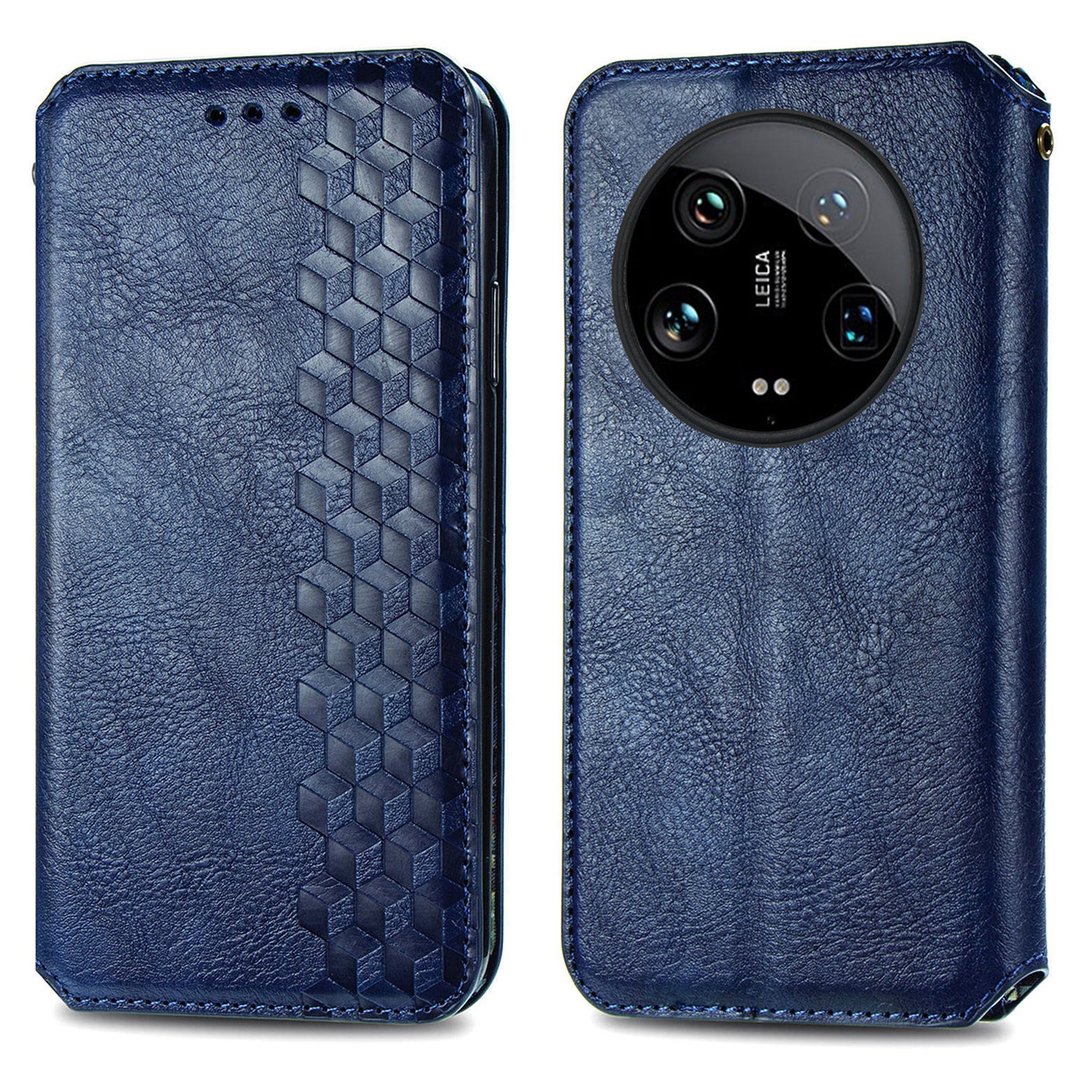 For Xiaomi 14 Ultra Case Wallet Magnetic Closing PU Leather Rhombus Phone Cover