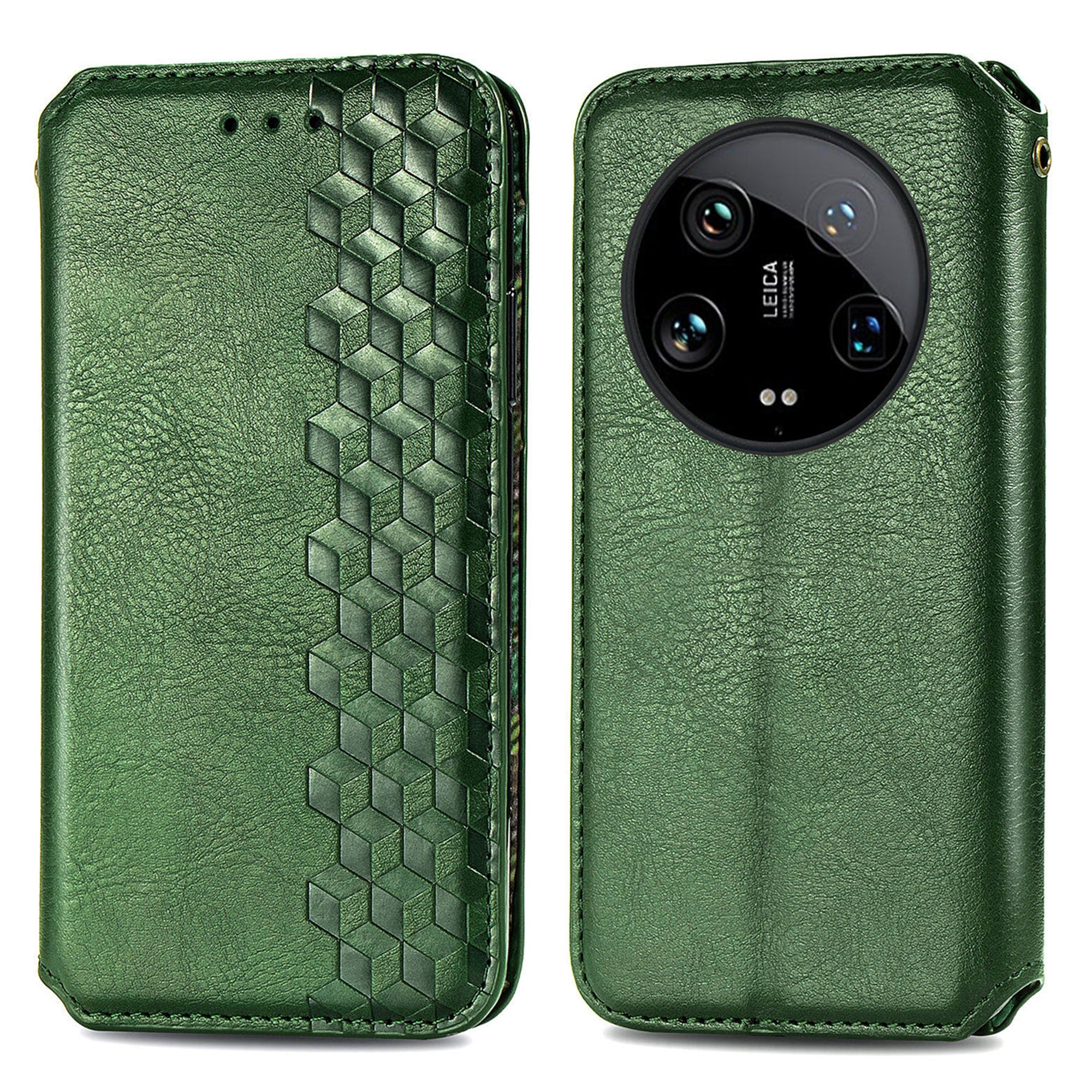 For Xiaomi 14 Ultra Case Wallet Magnetic Closing PU Leather Rhombus Phone Cover