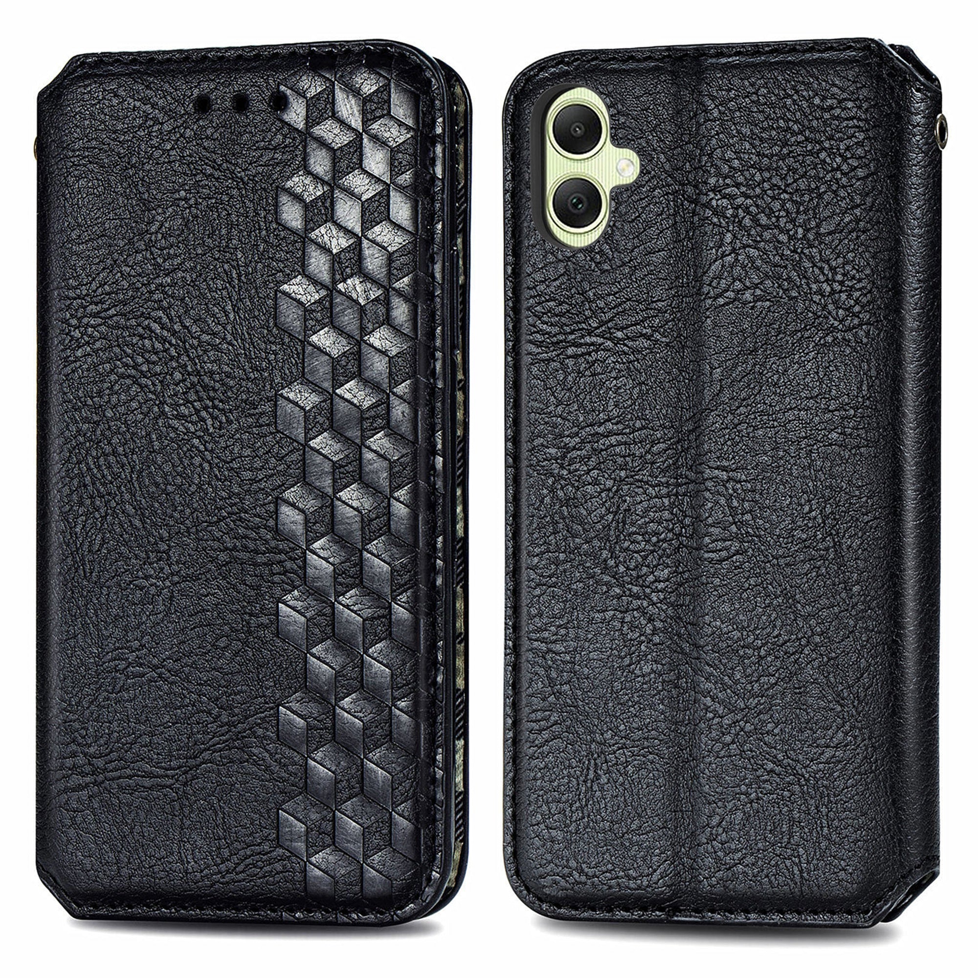 For Samsung Galaxy A05 4G Phone Case Imprinted Rhombus Leather Wallet Cover