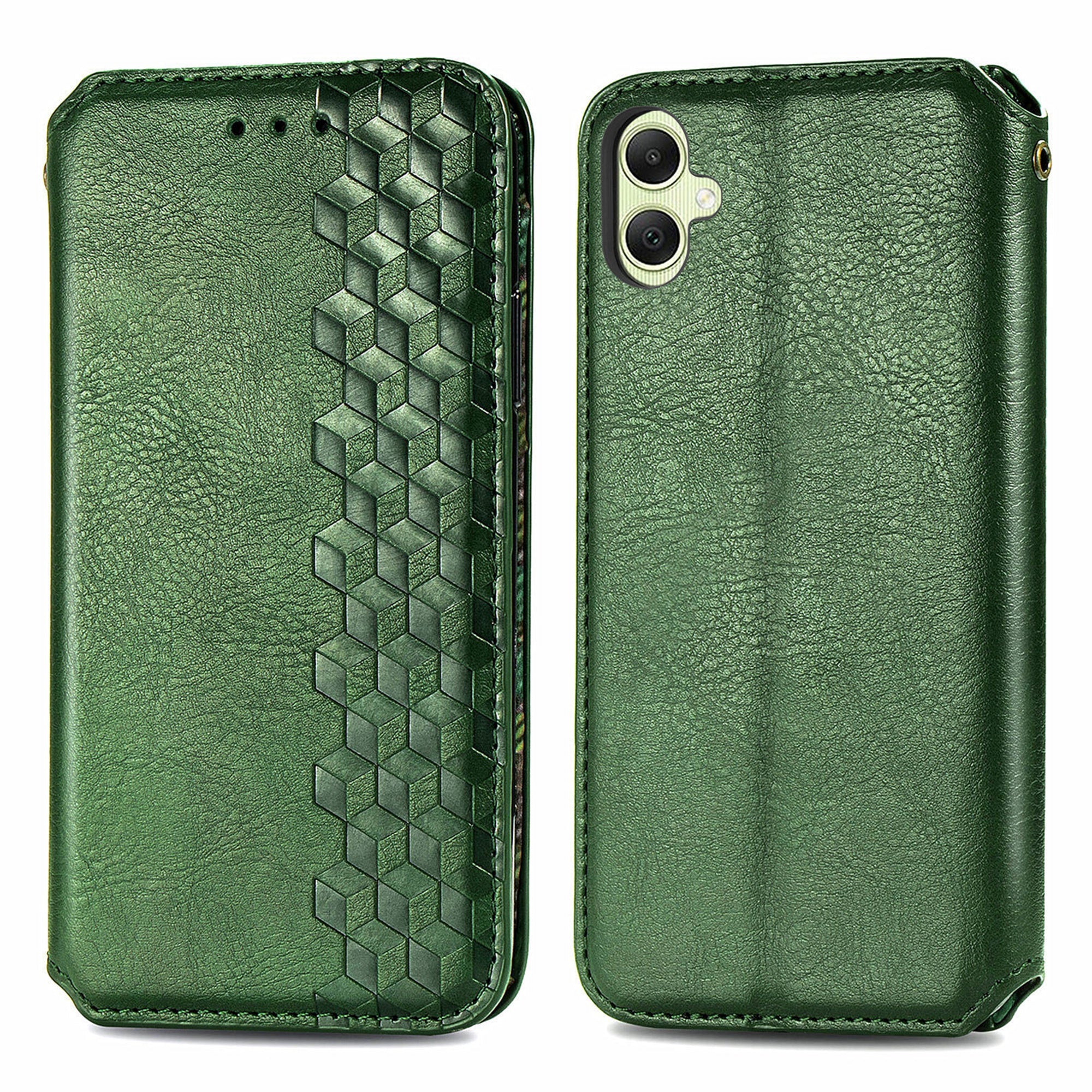 For Samsung Galaxy A05 4G Phone Case Imprinted Rhombus Leather Wallet Cover