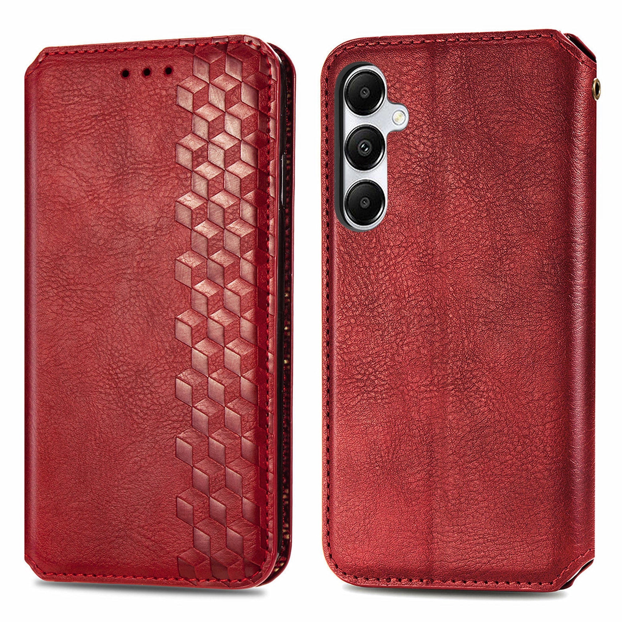 For Samsung Galaxy A35 5G Case Rhombus Leather Phone Wallet Cover Magnetic Closing