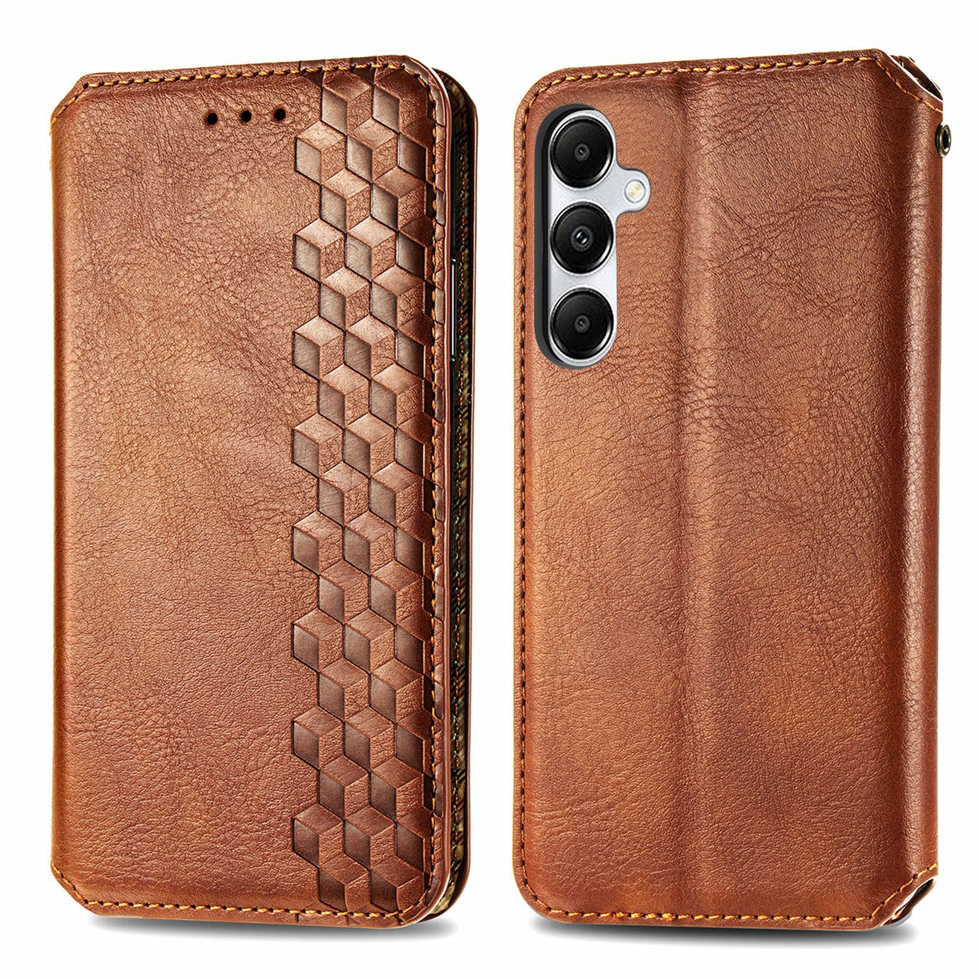 For Samsung Galaxy A35 5G Case Rhombus Leather Phone Wallet Cover Magnetic Closing