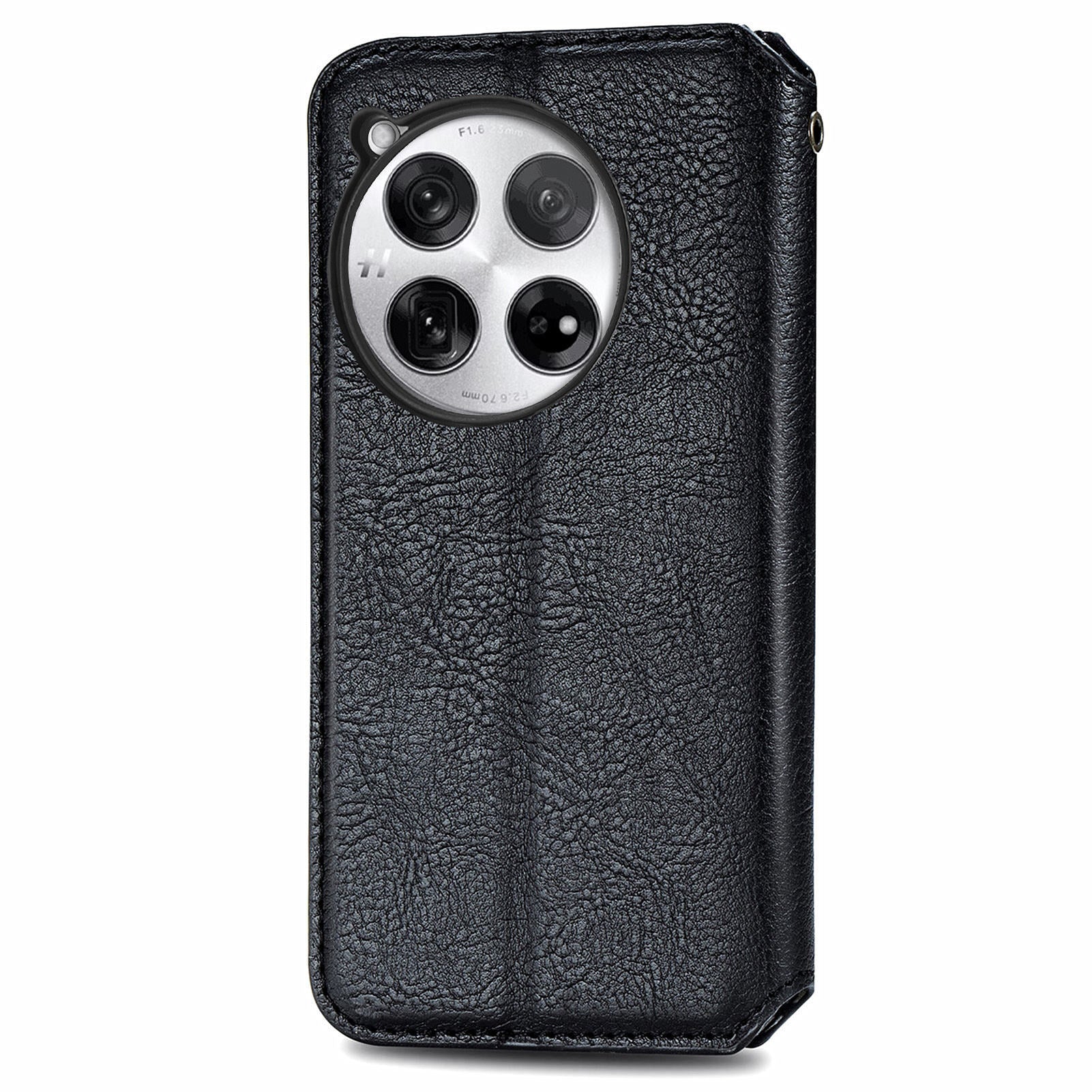 For OnePlus 12 5G Wallet Phone Cover Imprinted Rhombus Leather Flip Case