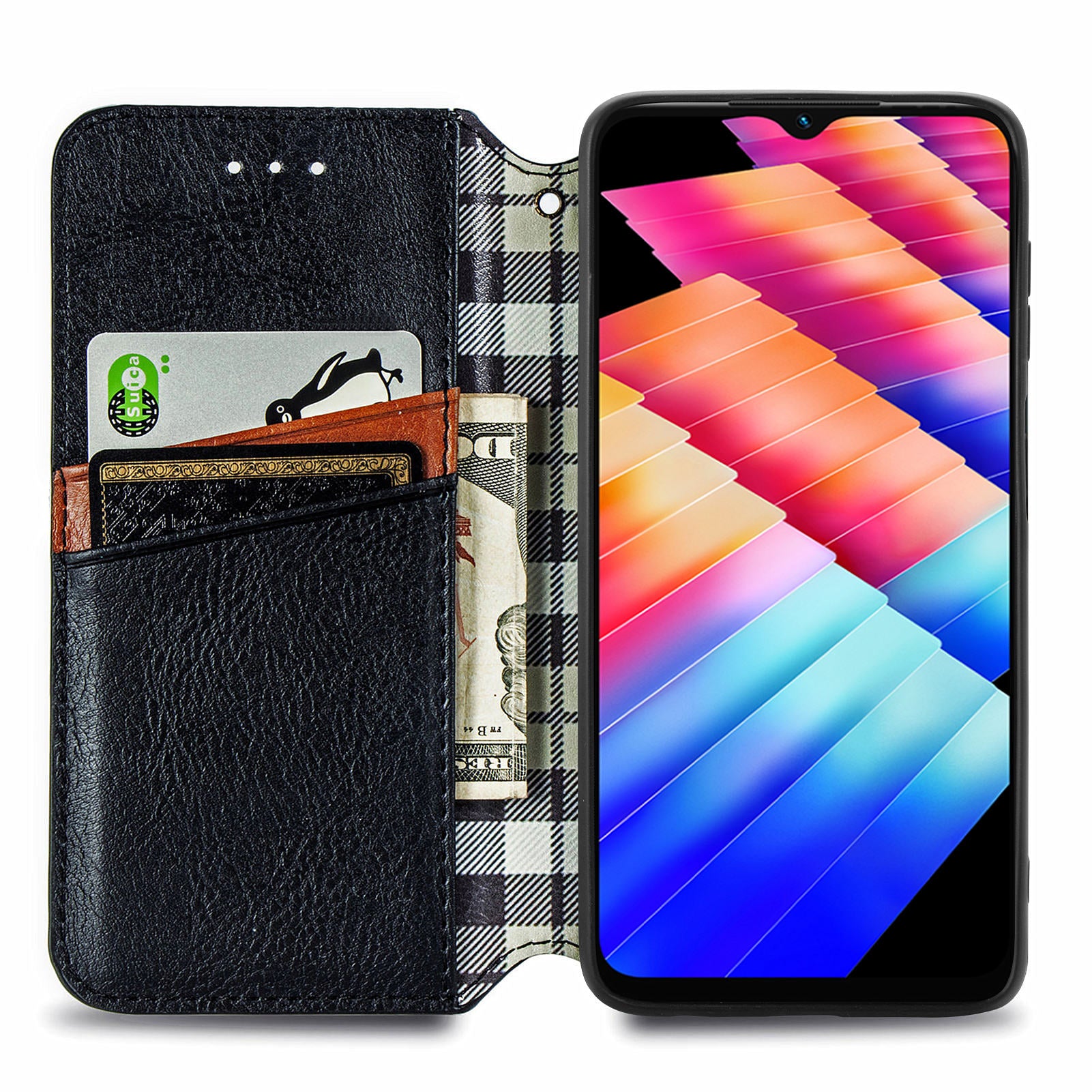 For Transsion Infinix Hot 30i Wallet Case Rhombus Imprinted Leather Phone Cover