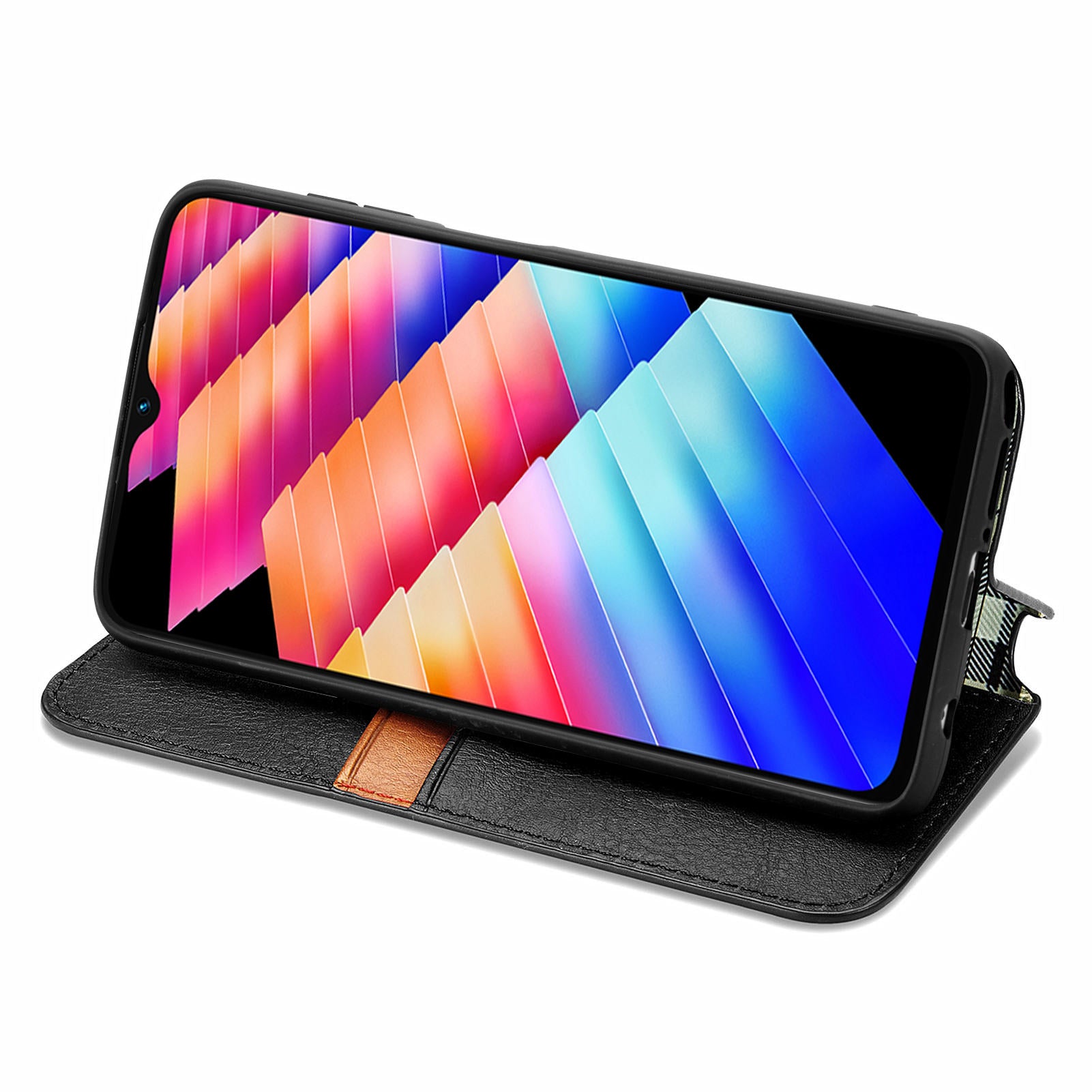 For Transsion Infinix Hot 30i Wallet Case Rhombus Imprinted Leather Phone Cover