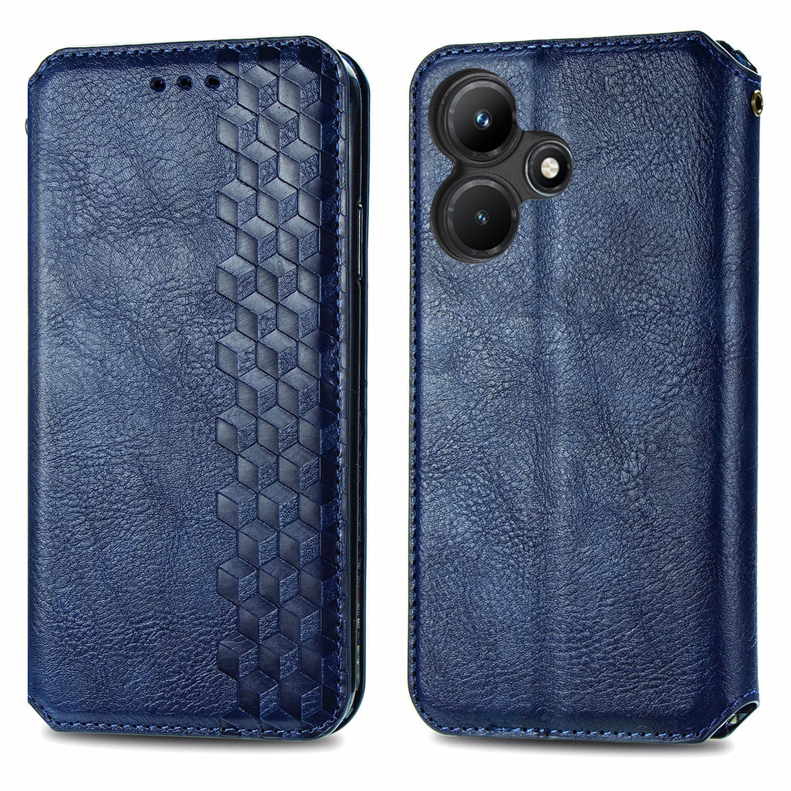 For Transsion Infinix Hot 30i Wallet Case Rhombus Imprinted Leather Phone Cover