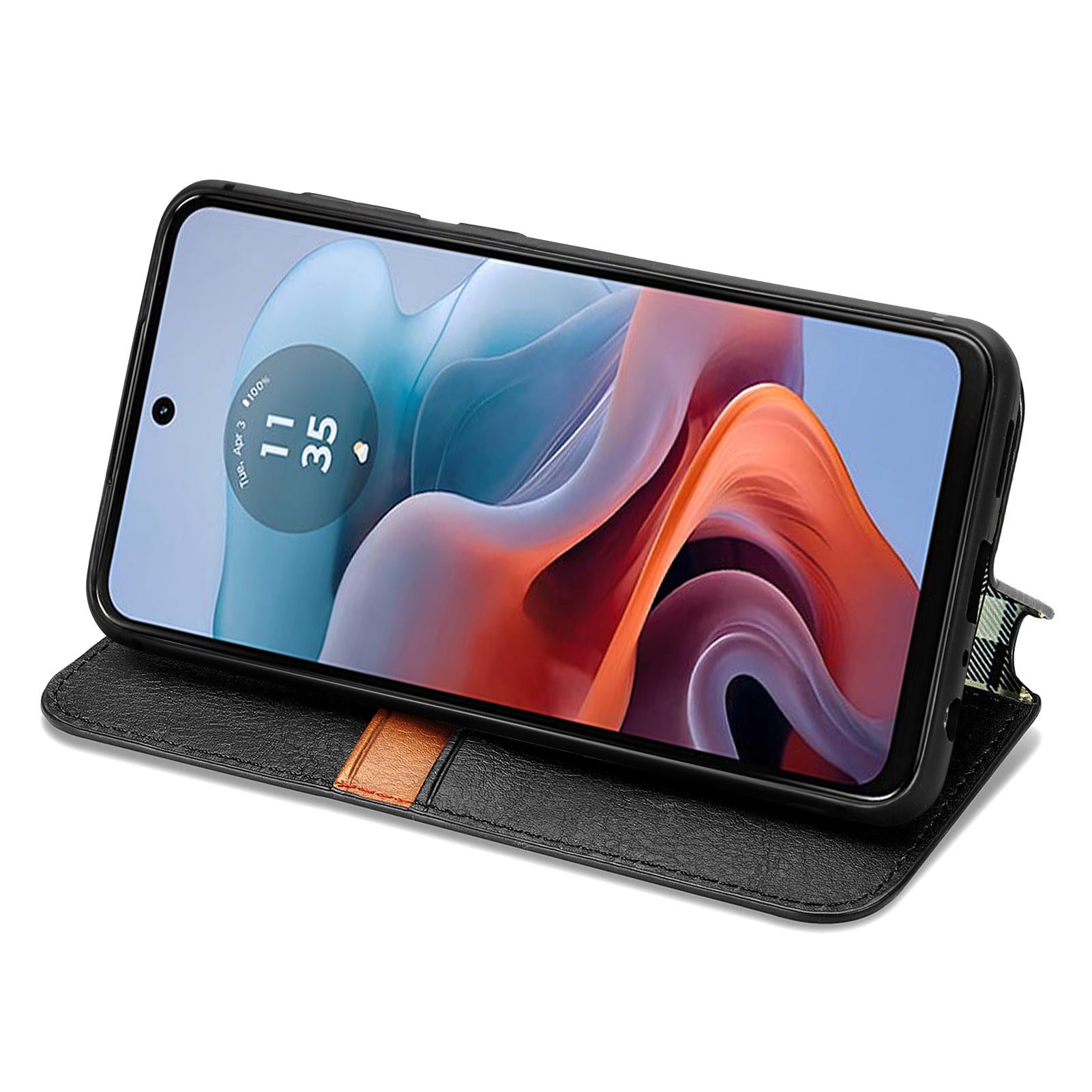 For Motorola Moto G34 5G Wallet Case Stand Function Rhombus Leather Phone Cover