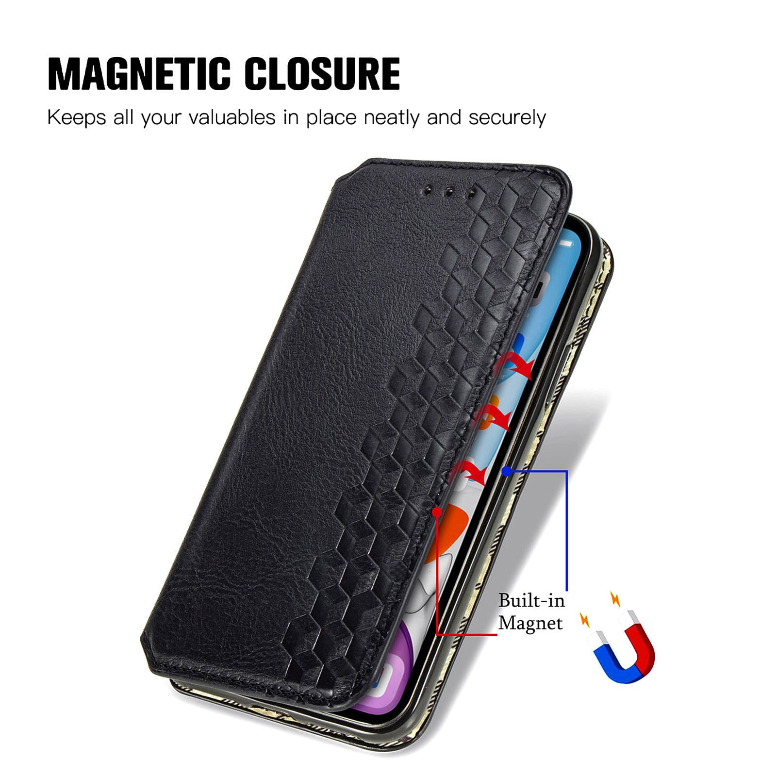 For Motorola Moto G34 5G Wallet Case Stand Function Rhombus Leather Phone Cover