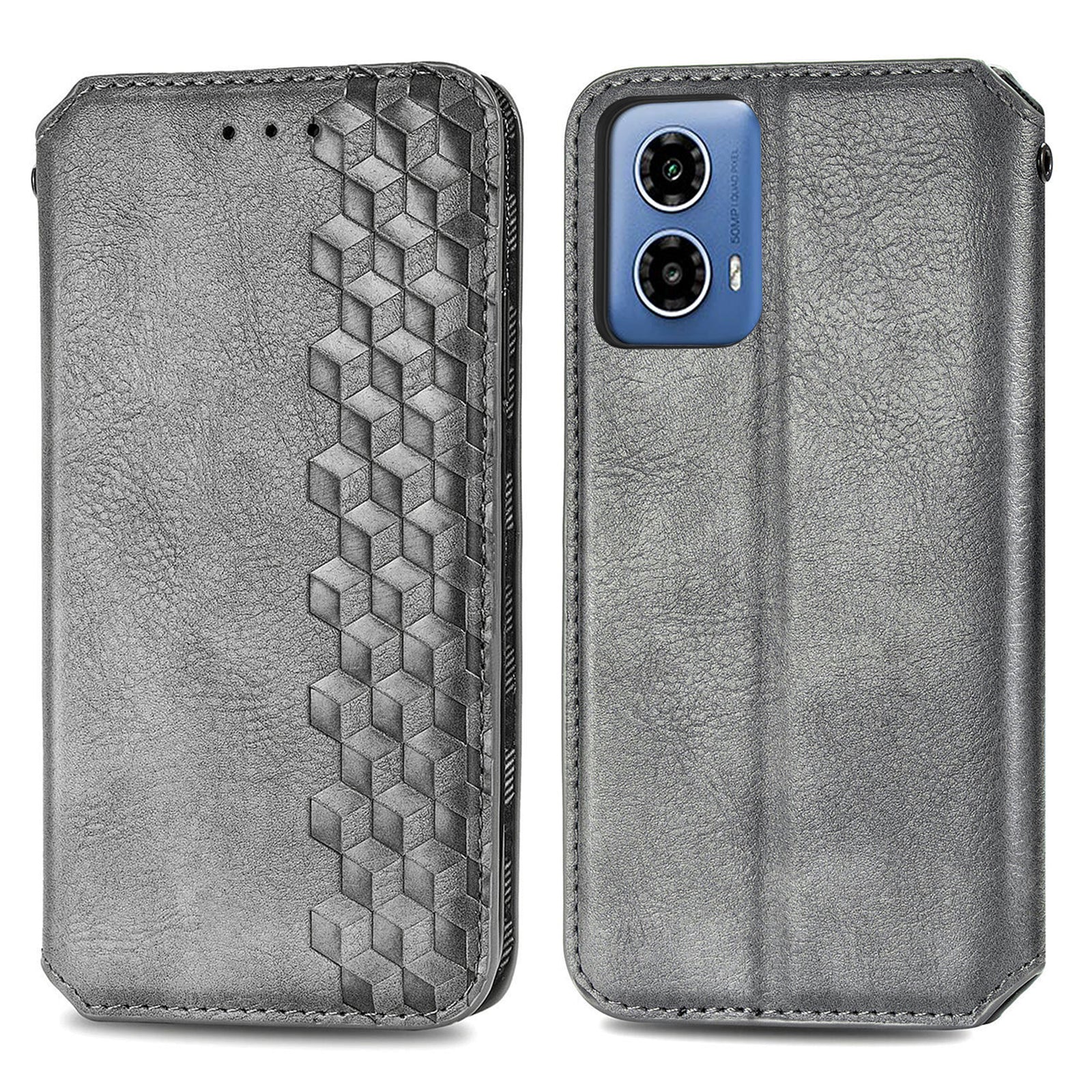 For Motorola Moto G34 5G Wallet Case Stand Function Rhombus Leather Phone Cover