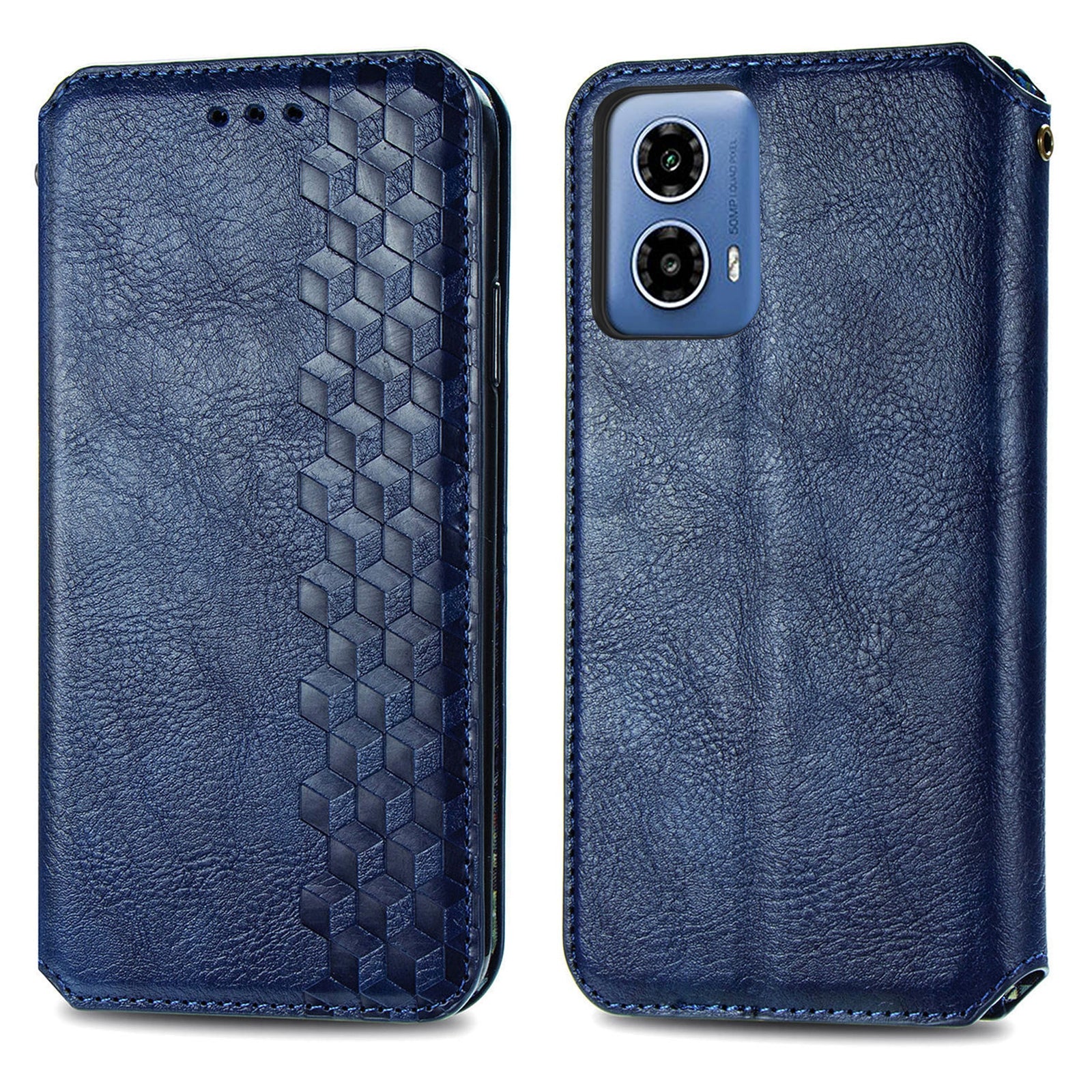 For Motorola Moto G34 5G Wallet Case Stand Function Rhombus Leather Phone Cover