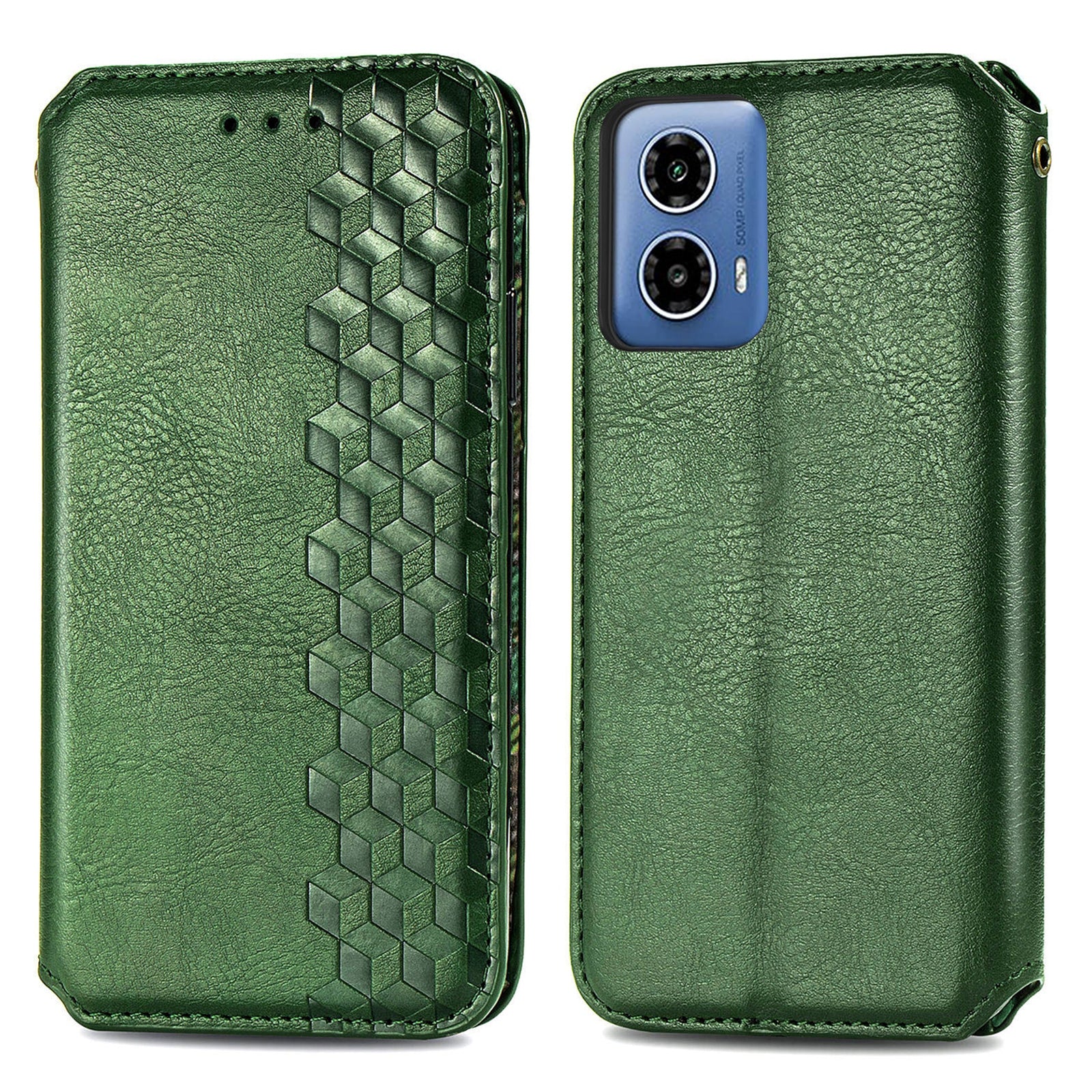 For Motorola Moto G34 5G Wallet Case Stand Function Rhombus Leather Phone Cover