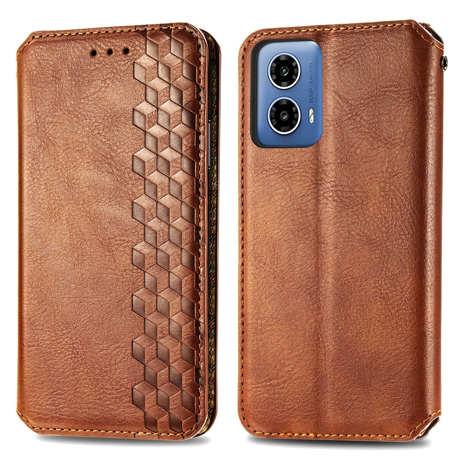 For Motorola Moto G34 5G Wallet Case Stand Function Rhombus Leather Phone Cover
