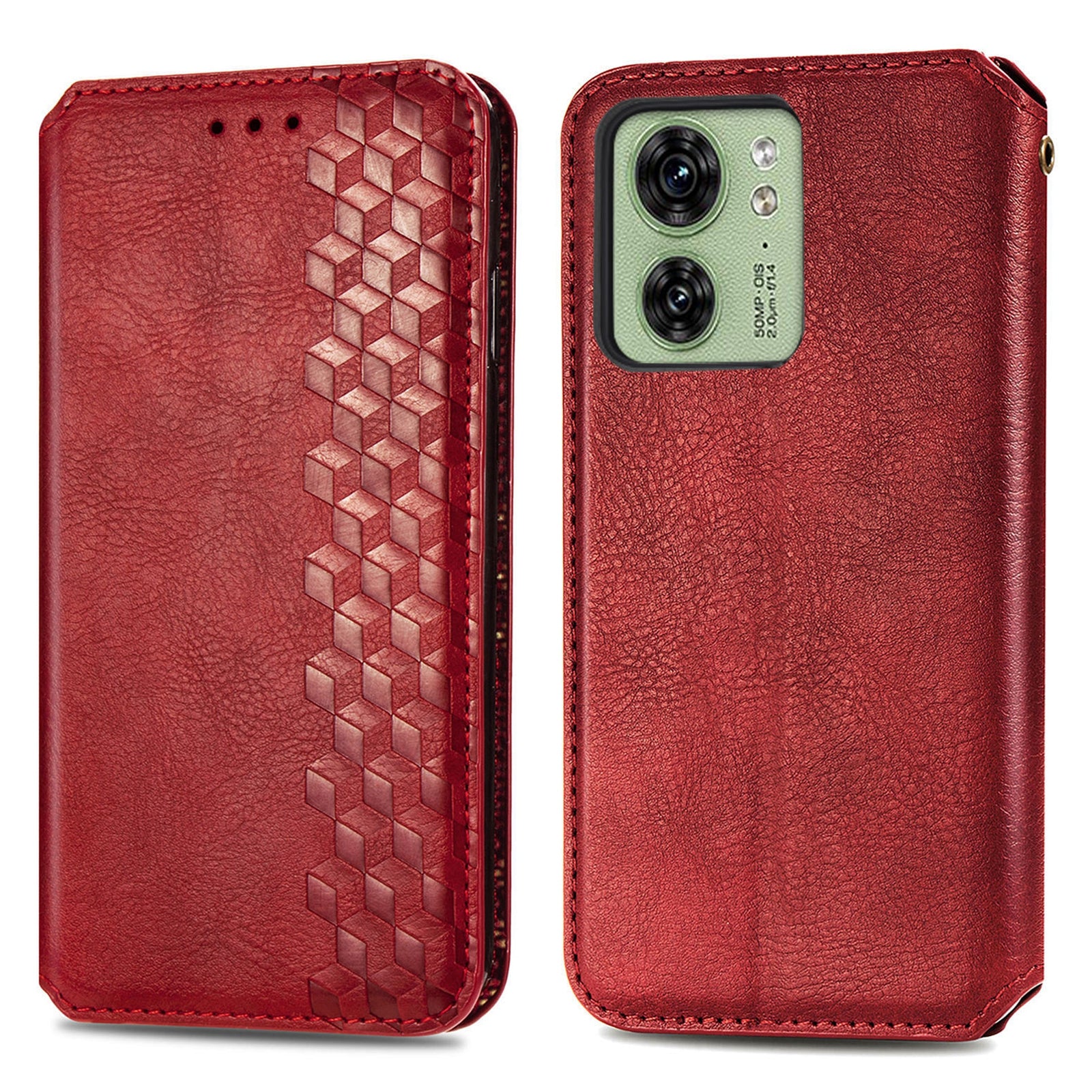 For Motorola Edge 40 5G Wallet Case Anti-Drop Imprinted Rhombus Leather Phone Cover