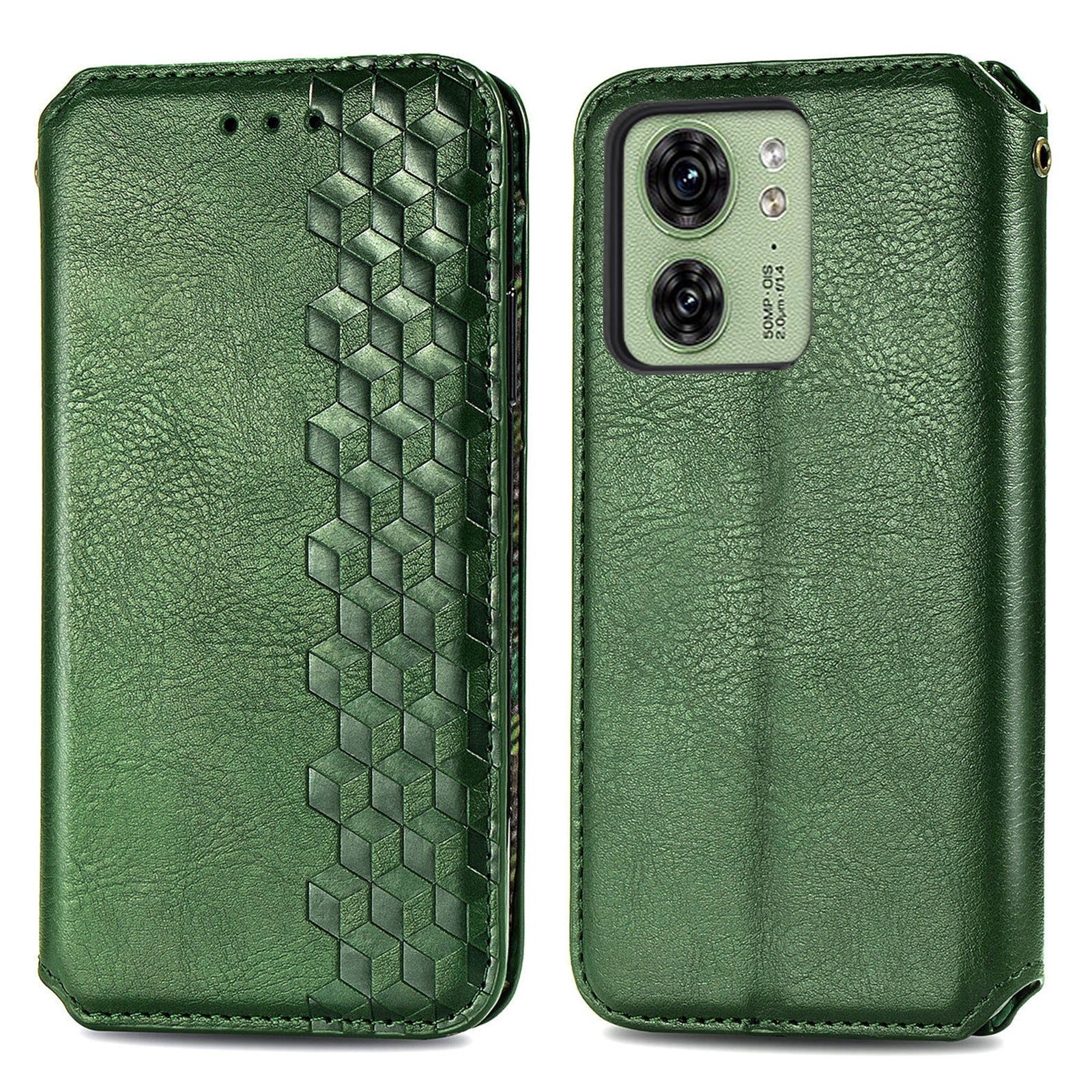 For Motorola Edge 40 5G Wallet Case Anti-Drop Imprinted Rhombus Leather Phone Cover