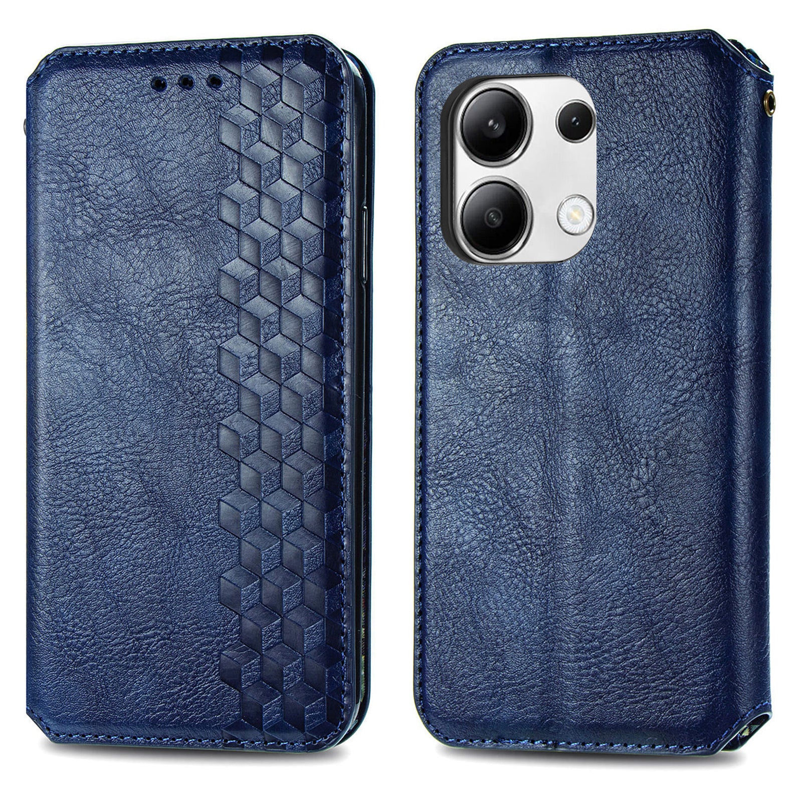 For Xiaomi Redmi Note 13 4G Wallet Cover Imprinted Rhombus Leather Phone Case