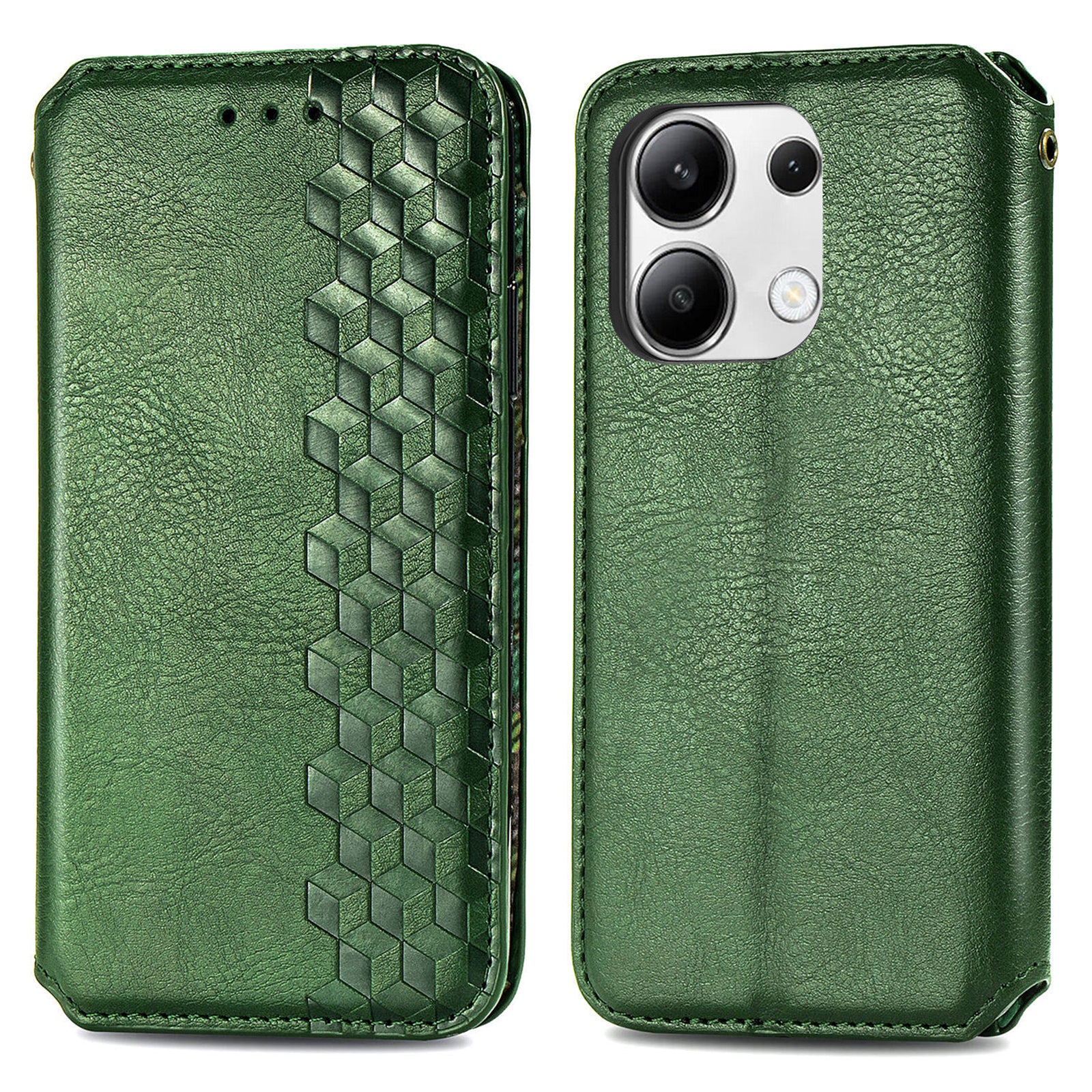 For Xiaomi Redmi Note 13 4G Wallet Cover Imprinted Rhombus Leather Phone Case